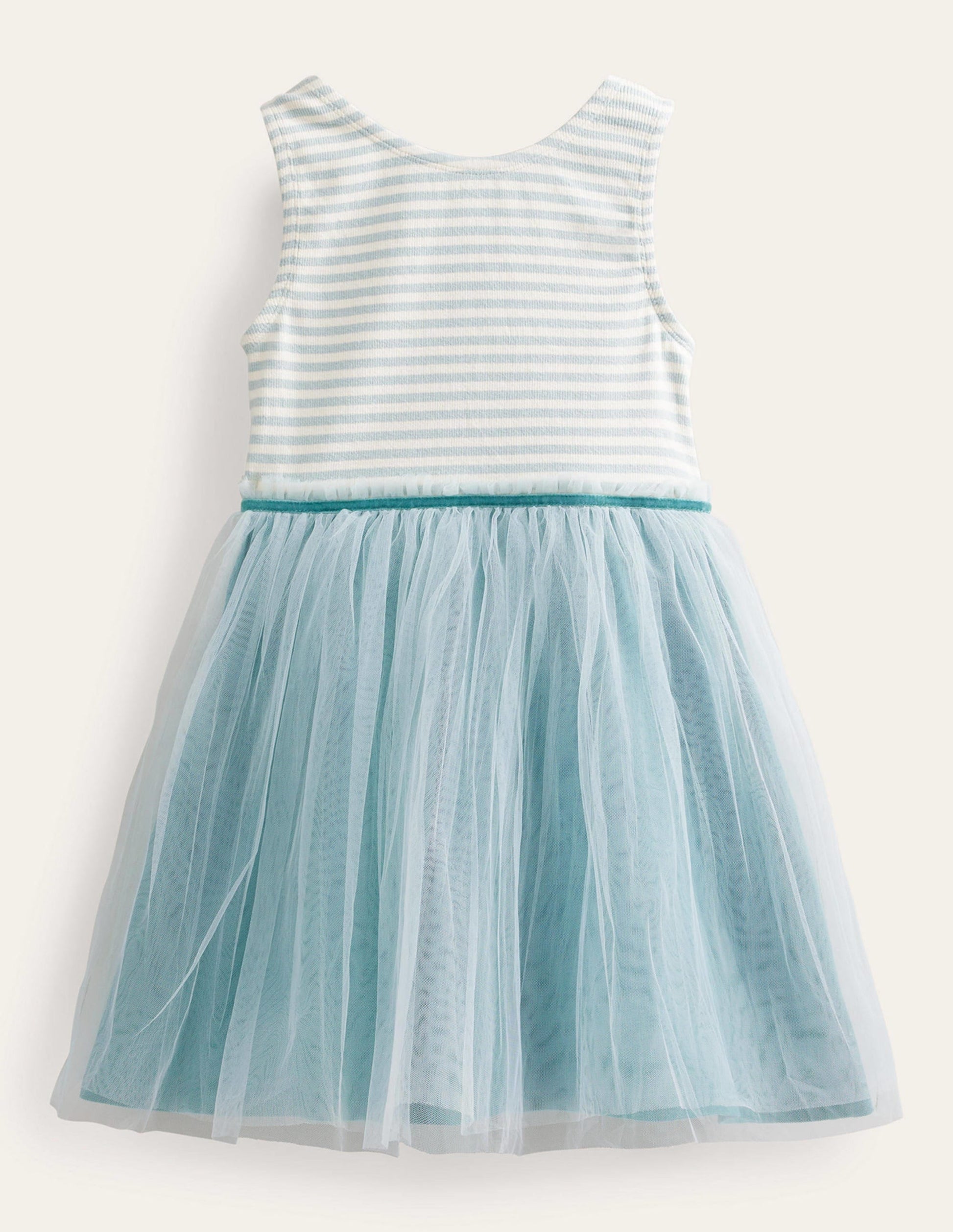 Jersey Tulle Mix Dress-Tropical Rain Green-1