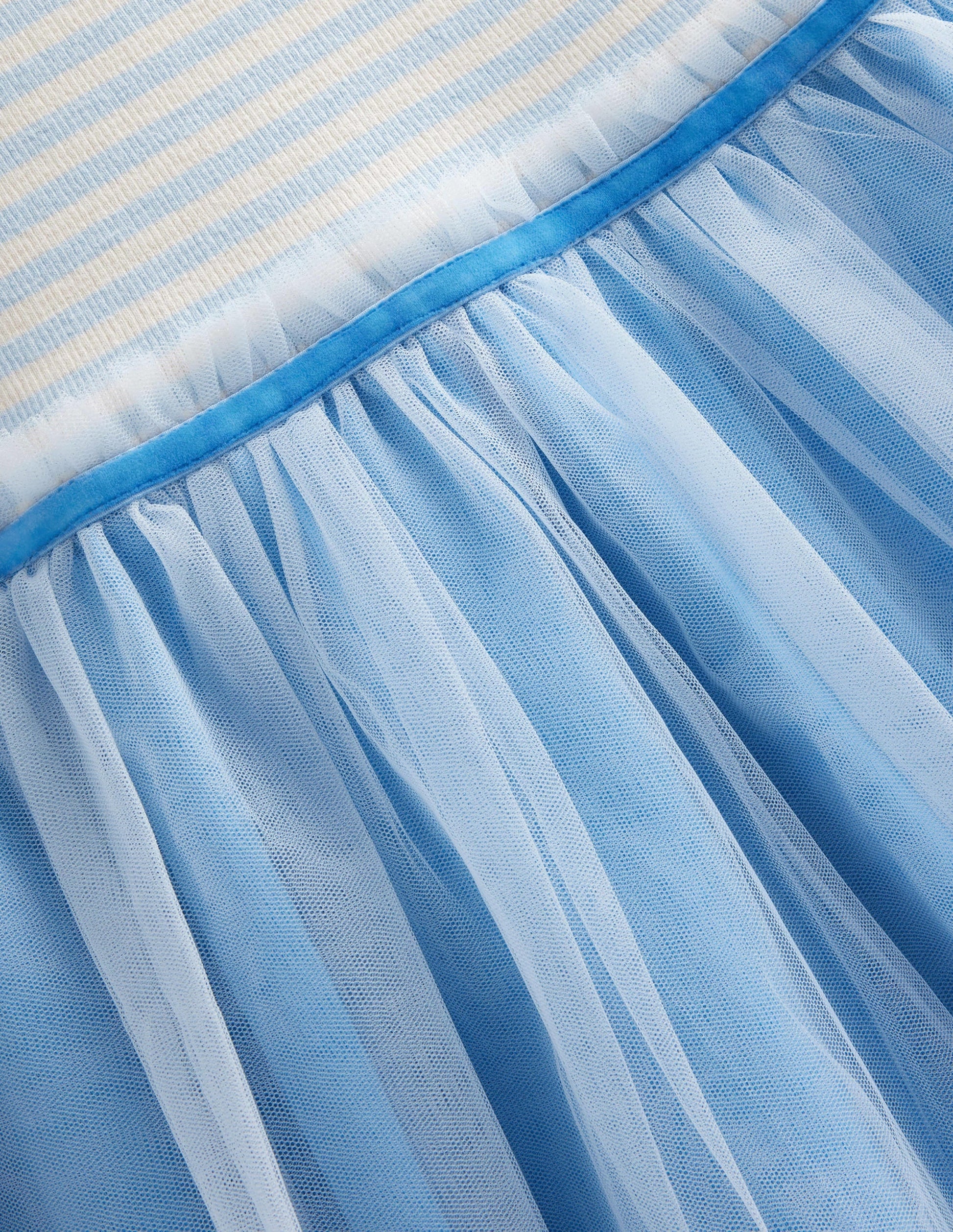 Jersey Tulle Mix Dress-Provence Blue-3