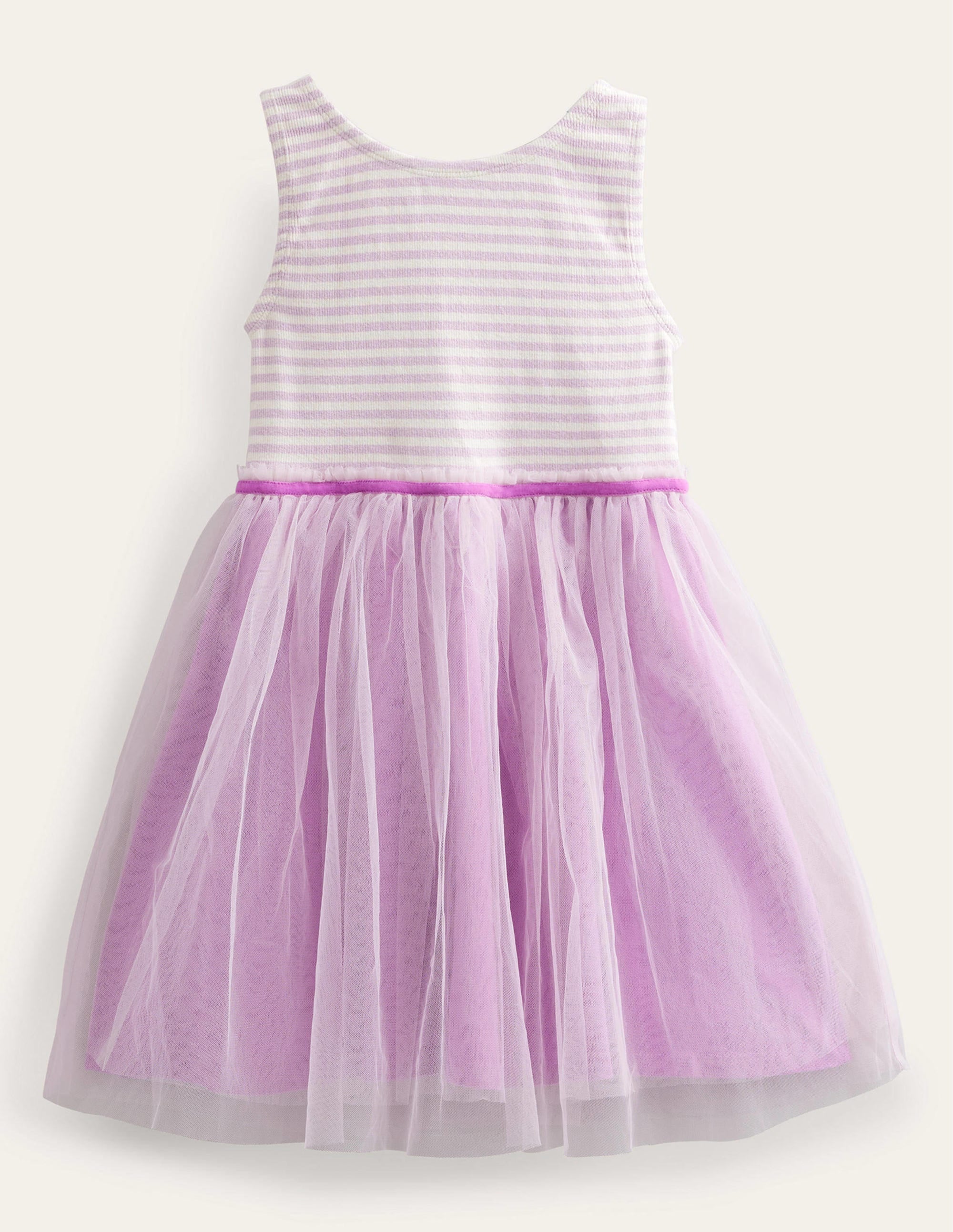 Jersey Tulle Mix Dress-Pale Sweet Pea - Image 1
