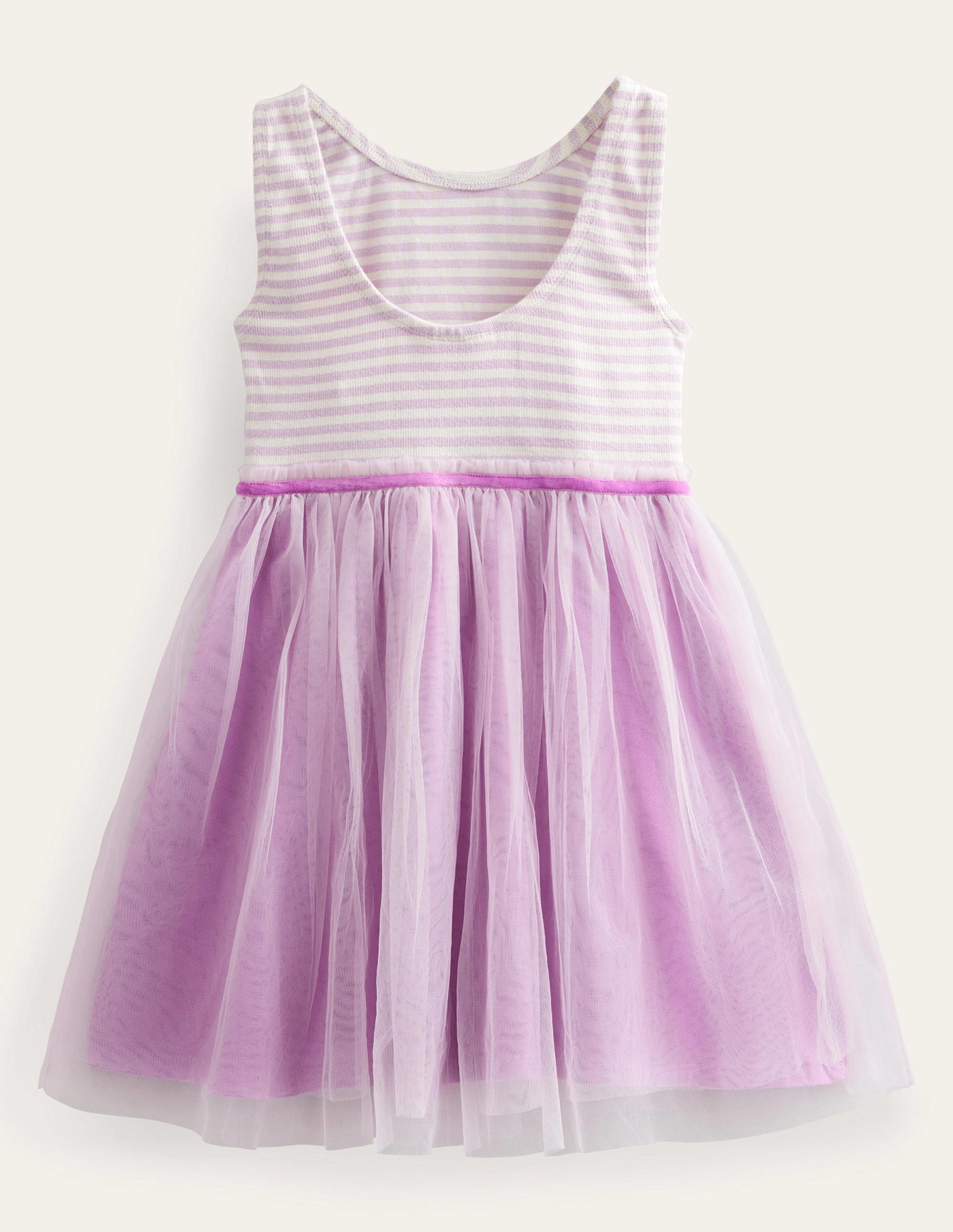 Jersey Tulle Mix Dress-Pale Sweet Pea - Image 2
