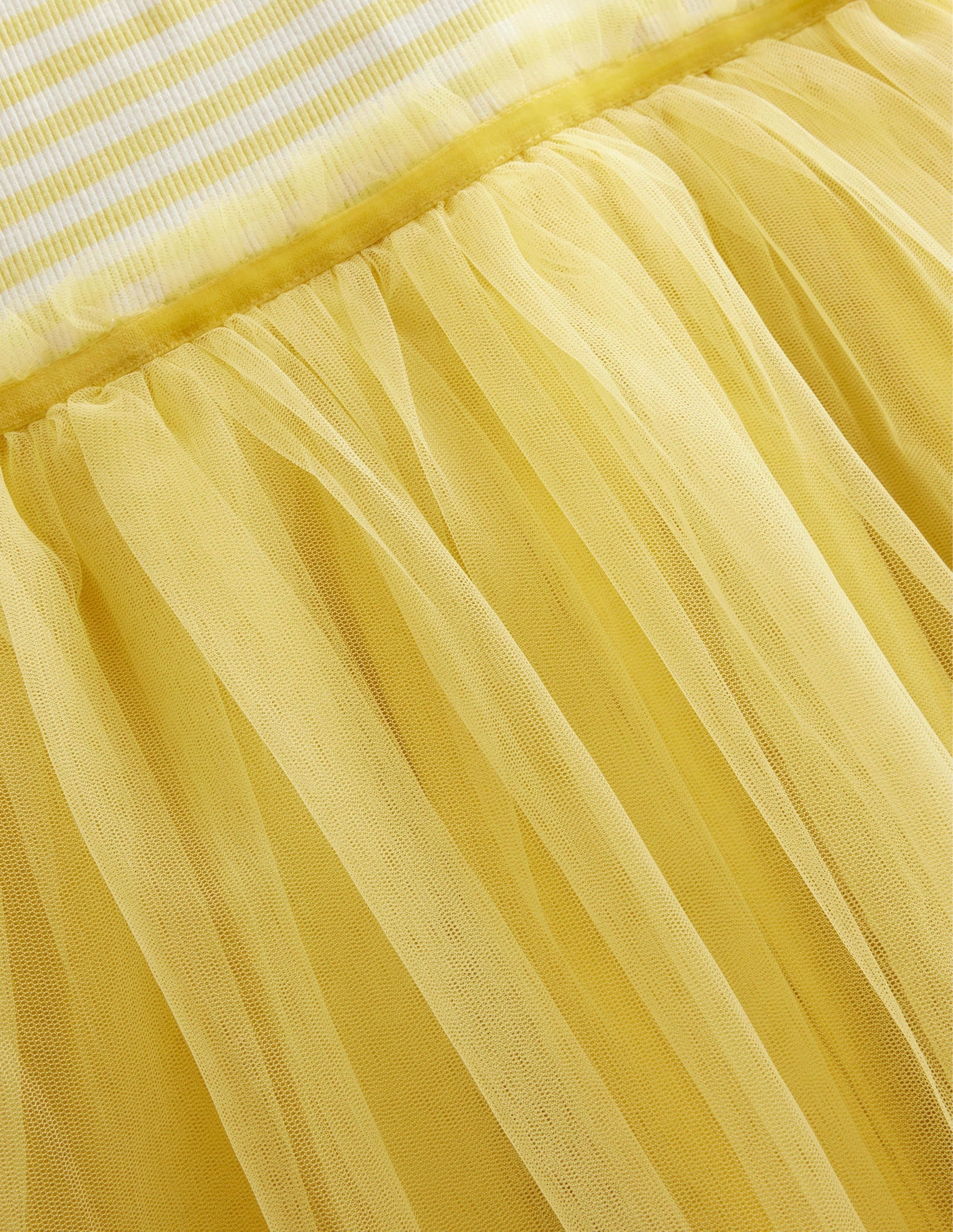 Jersey Tulle Mix Dress-Lemon Yellow-3