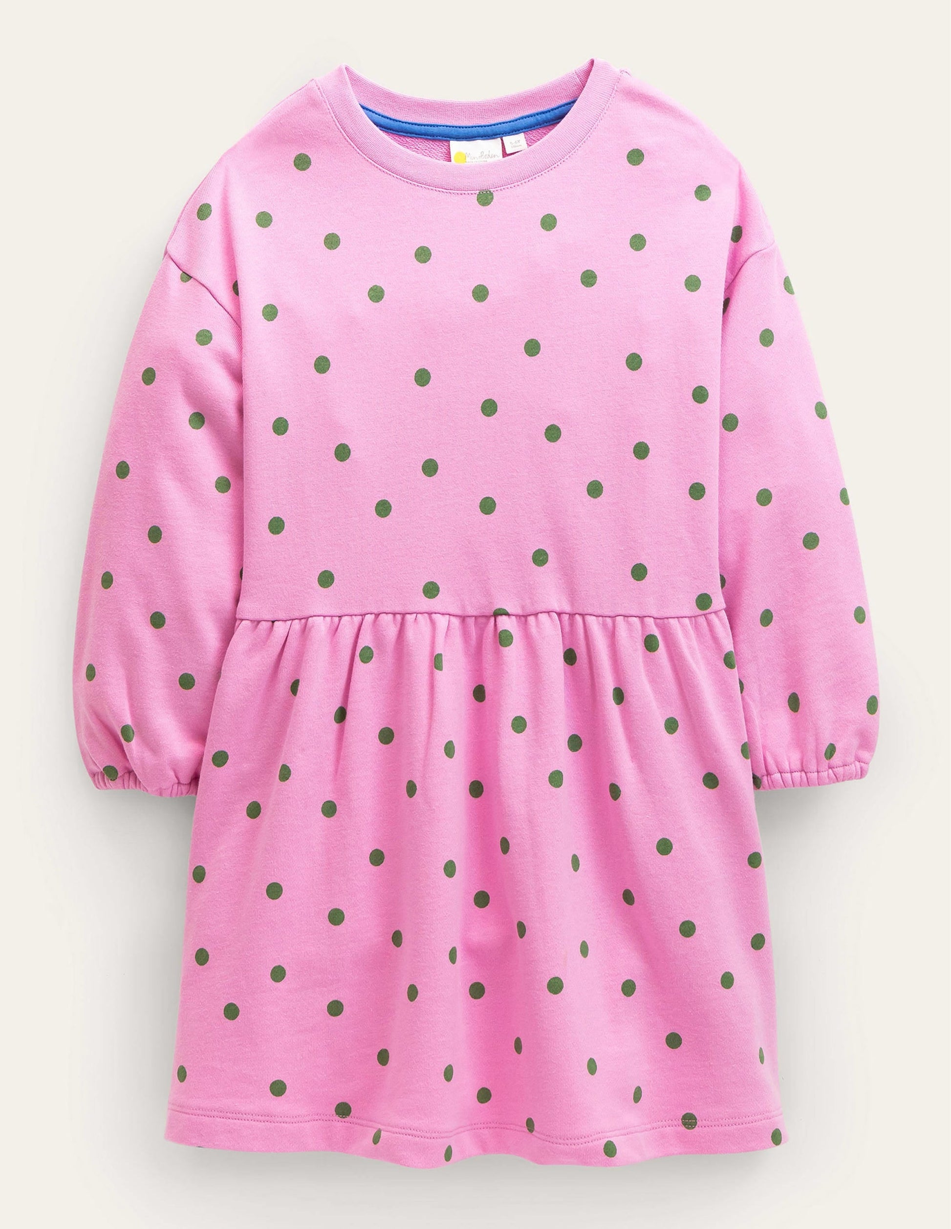 Relaxed Jersey Dress-Lilac Pink/Safari Green Spot-1