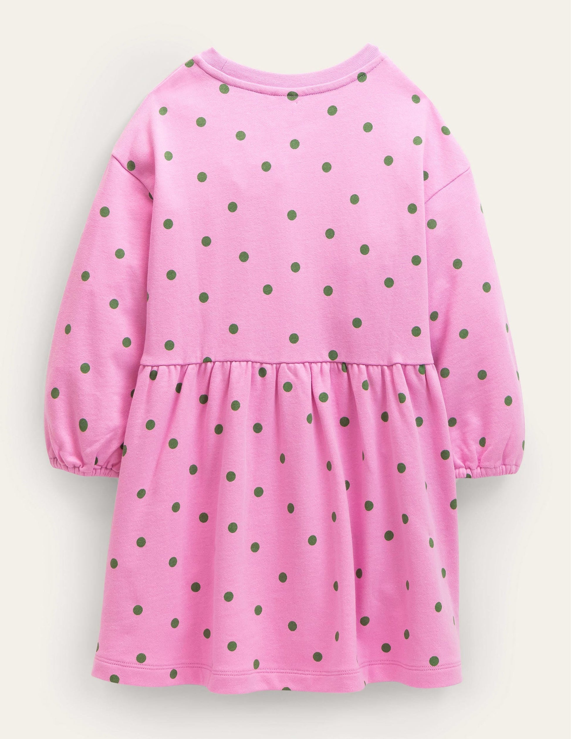 Relaxed Jersey Dress-Lilac Pink/Safari Green Spot-2