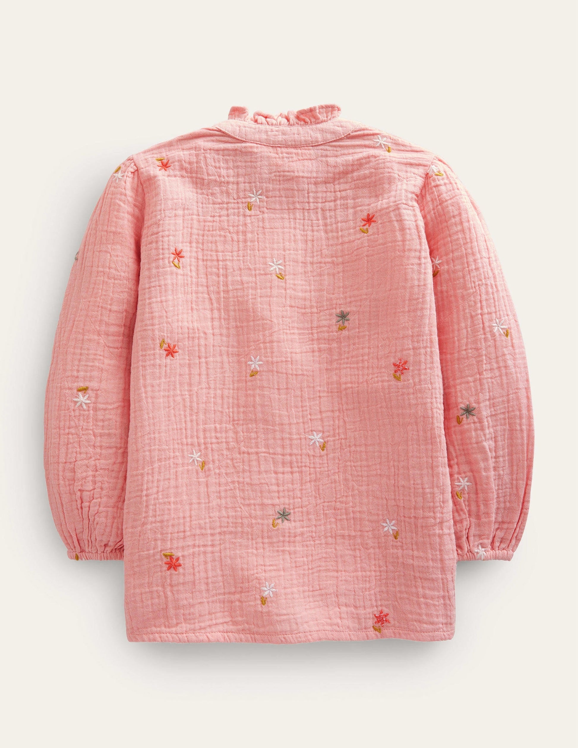Double Cloth Embroidered Top-Dusty Pink Floral-2