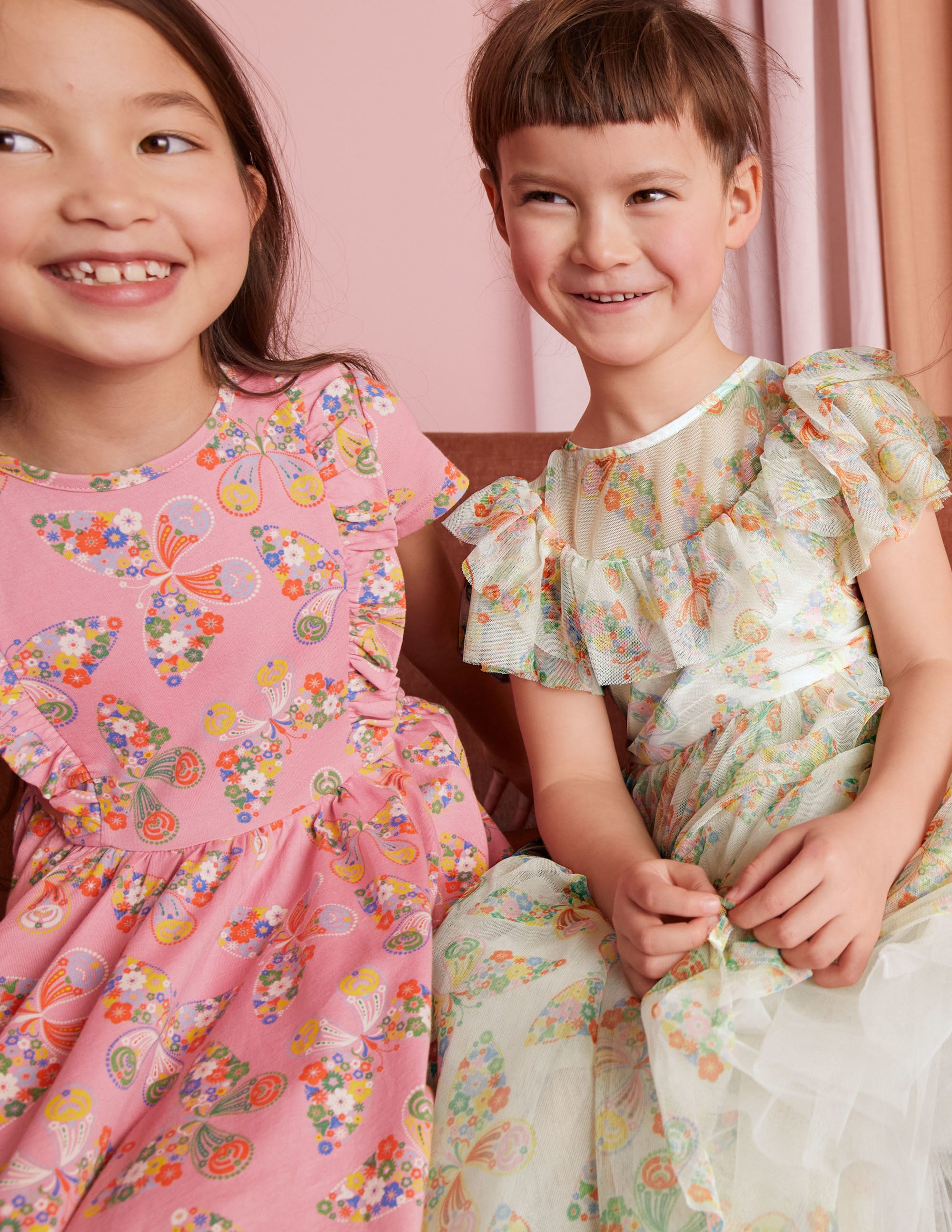 Frilly Tulle Dress-Ivory Multi Butterflies - Image 5