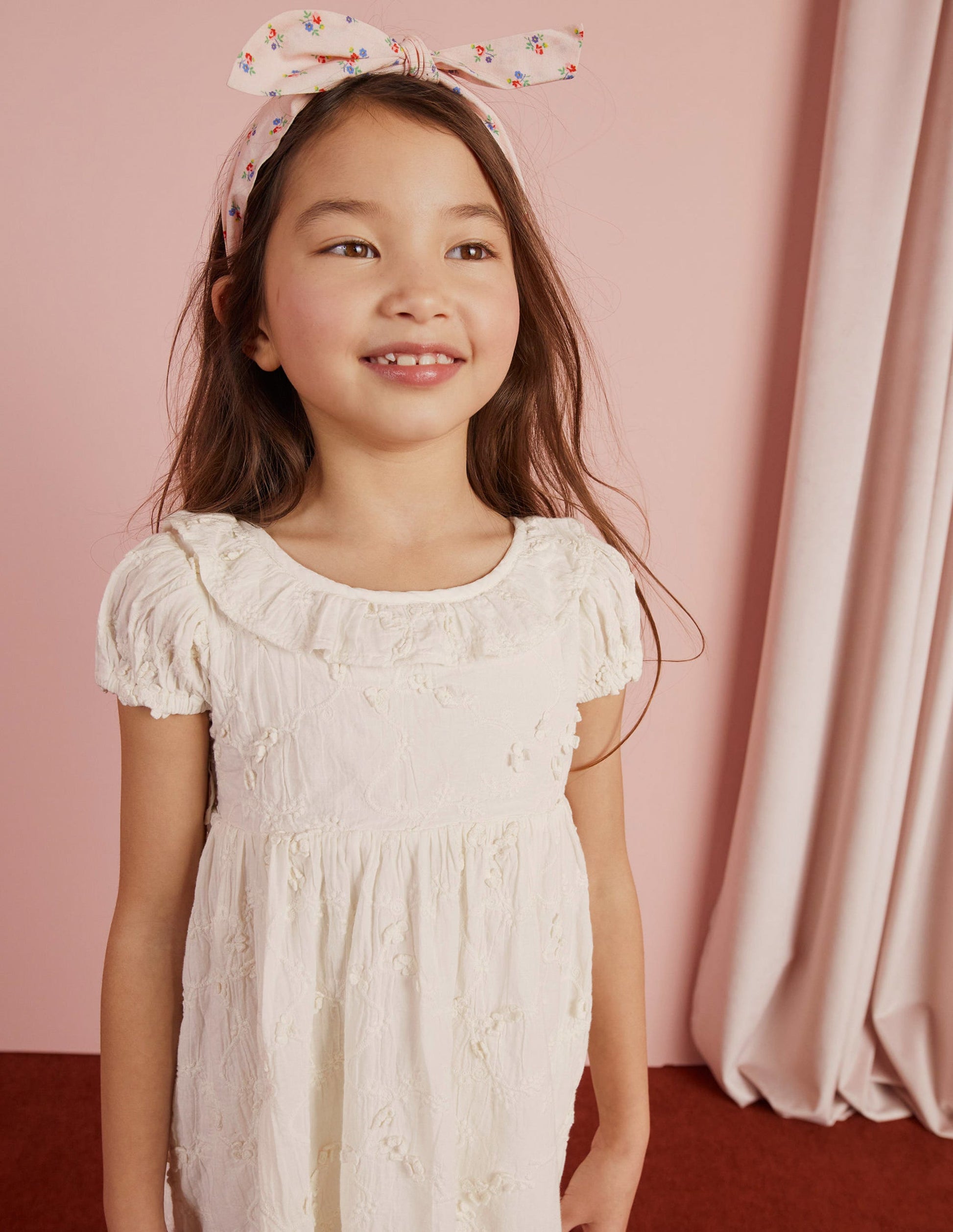 Dip Hem Broderie Dress-Ivory-7
