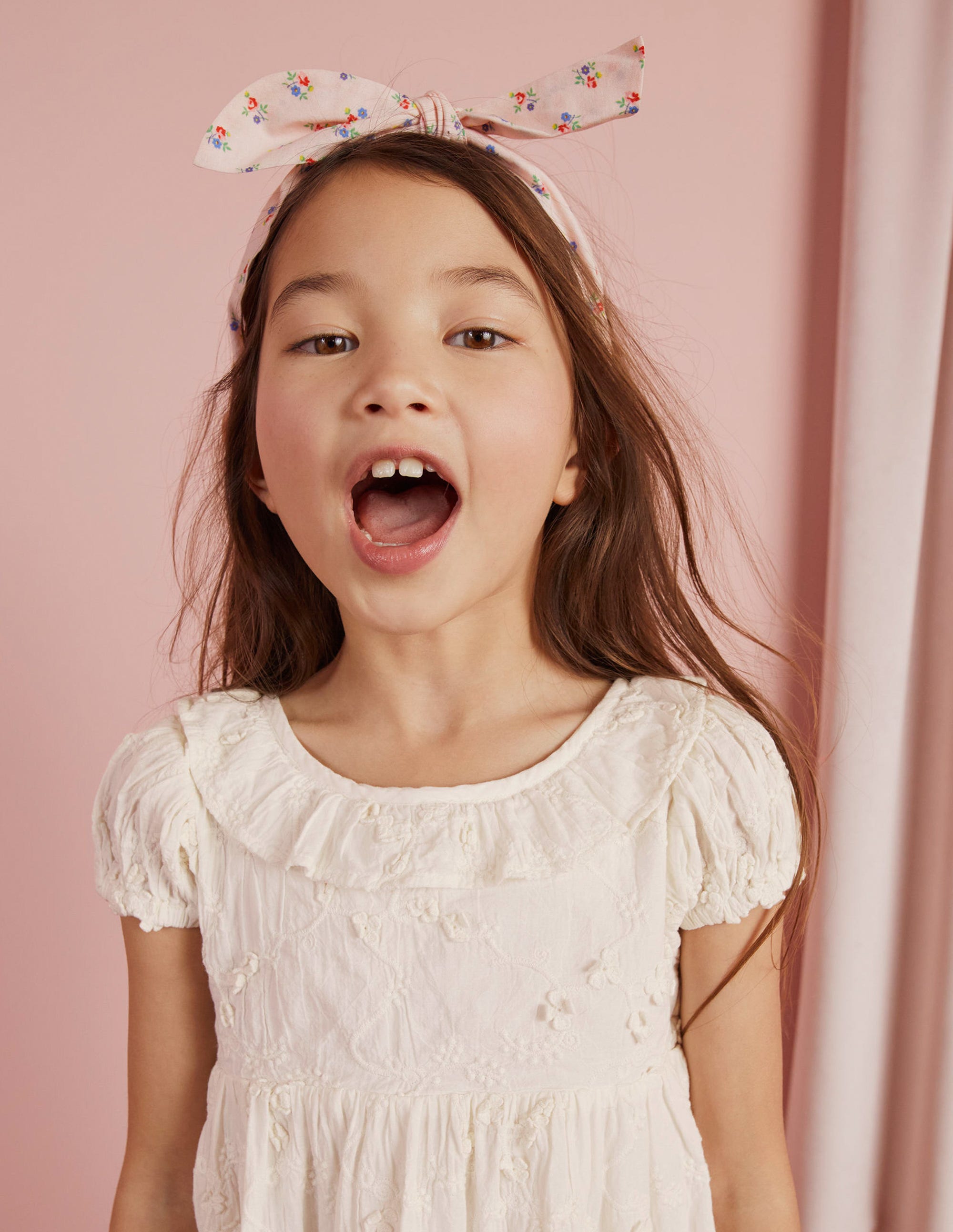 Dip Hem Broderie Dress-Ivory - Image 8
