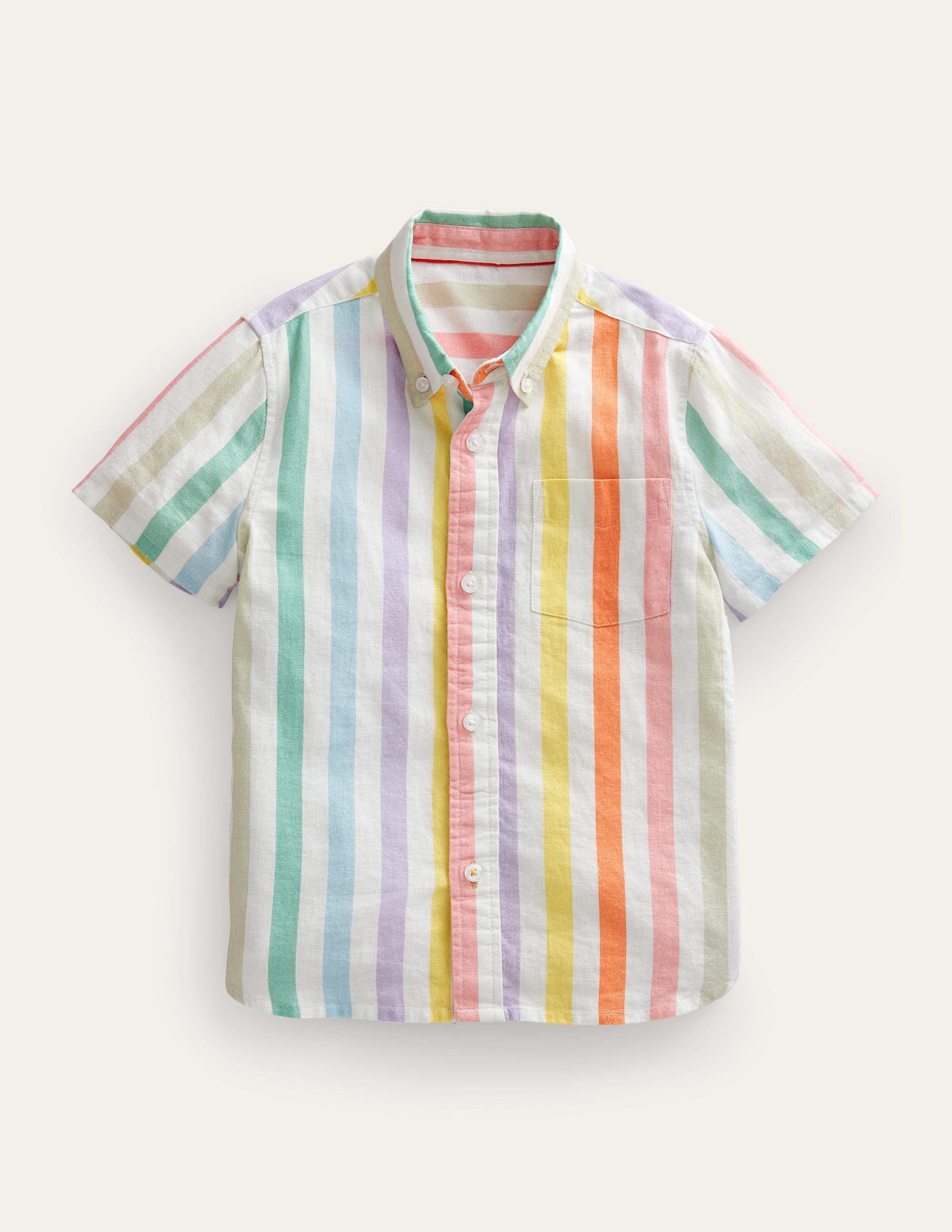 Cotton Linen Shirt-Buttercup and Csarite Rainbow - Image 1