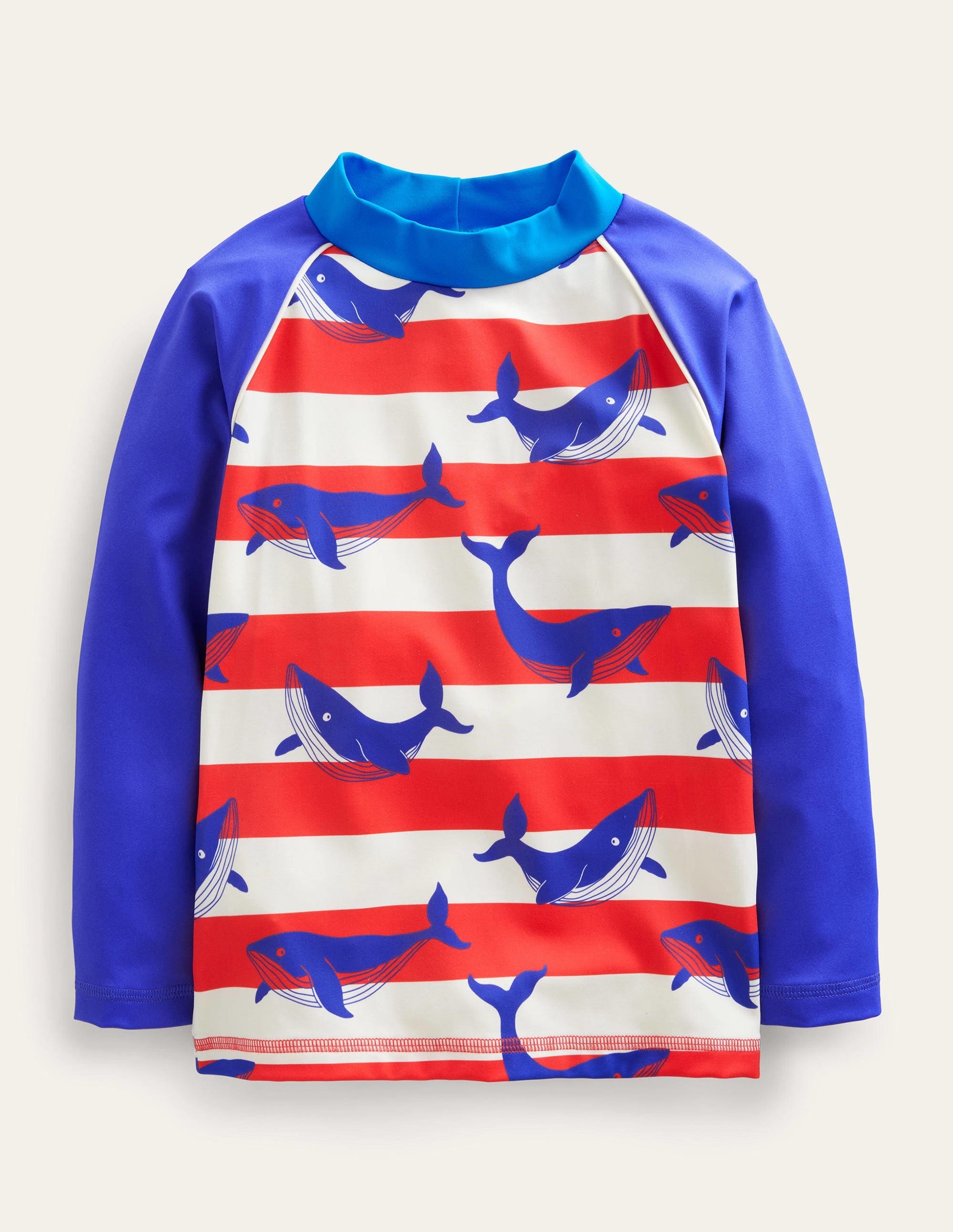 Printed Rash Vest-Ivory and Strawberry Whales - Image 1