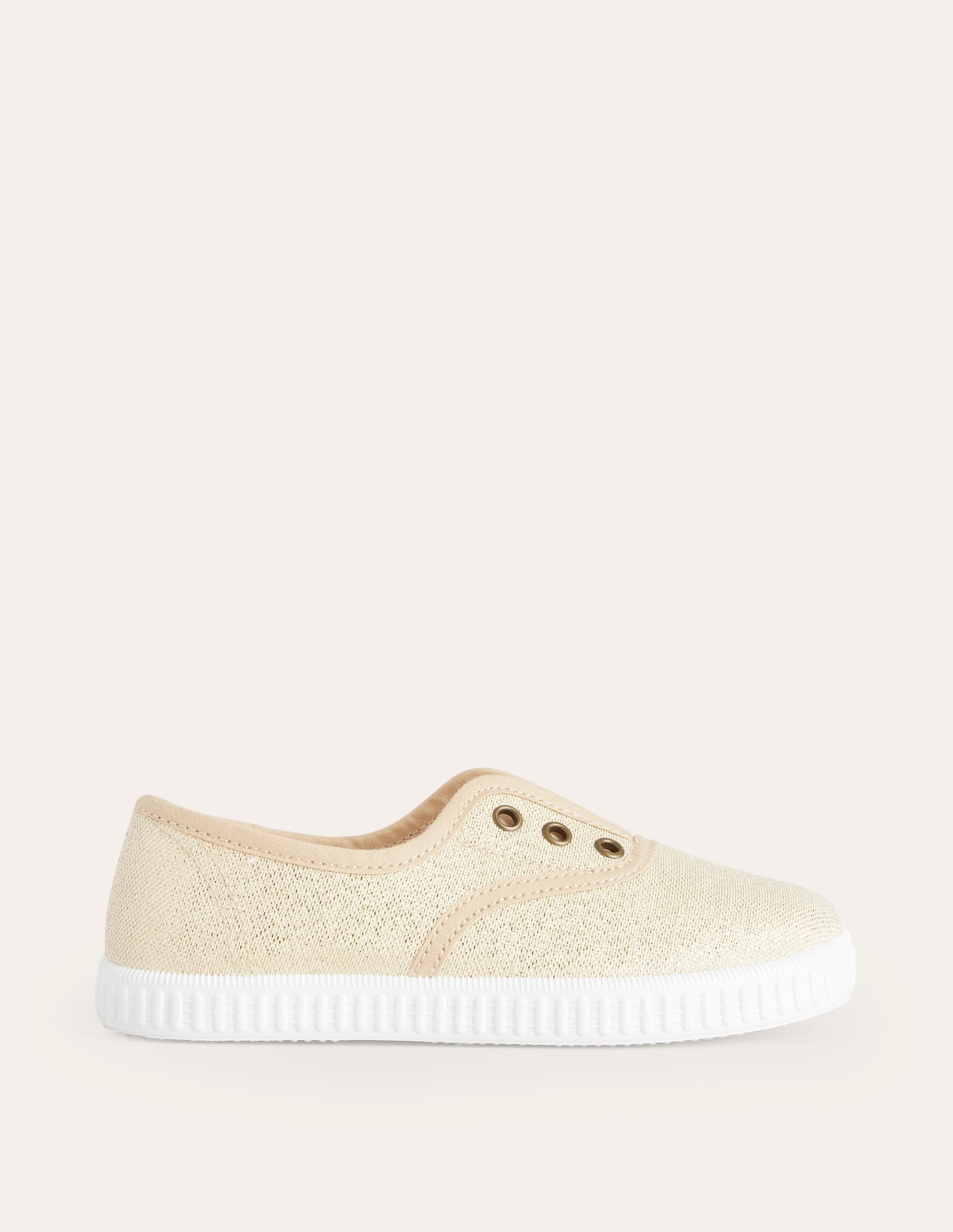 Laceless Canvas Pull-ons-Gold - Image 1