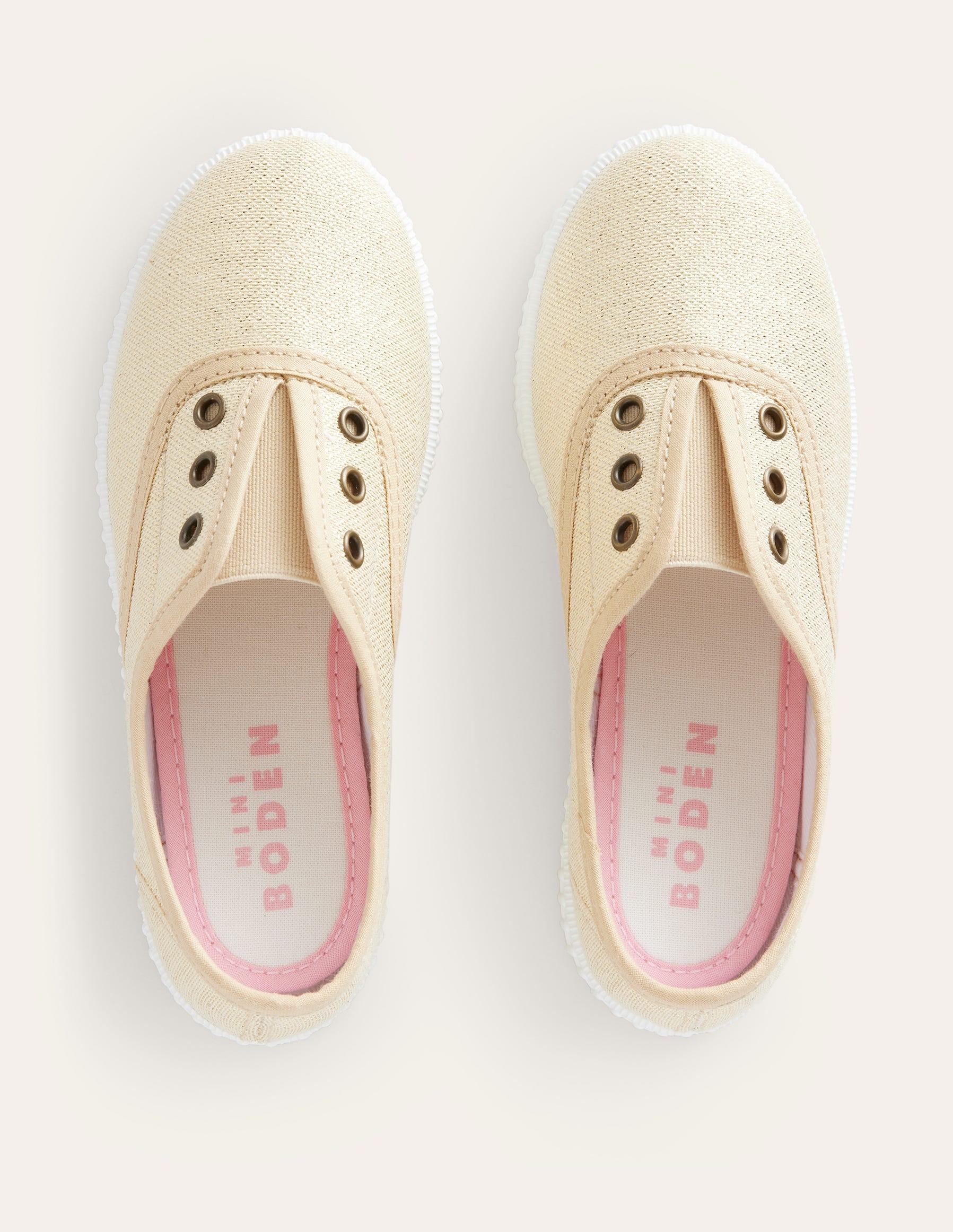 Laceless Canvas Pull-ons-Gold - Image 4