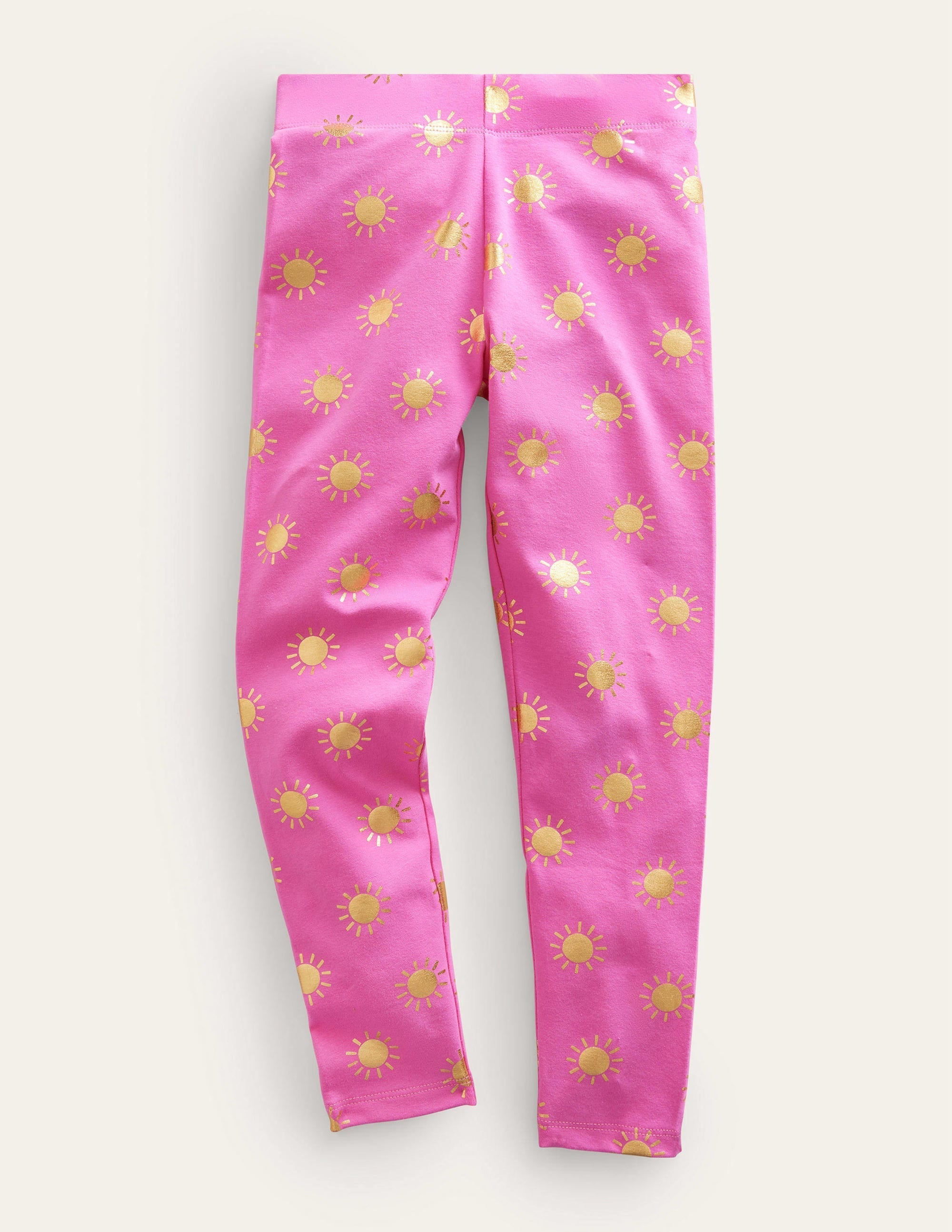 Fun Leggings-Tickled Pink/Gold Suns - Image 1