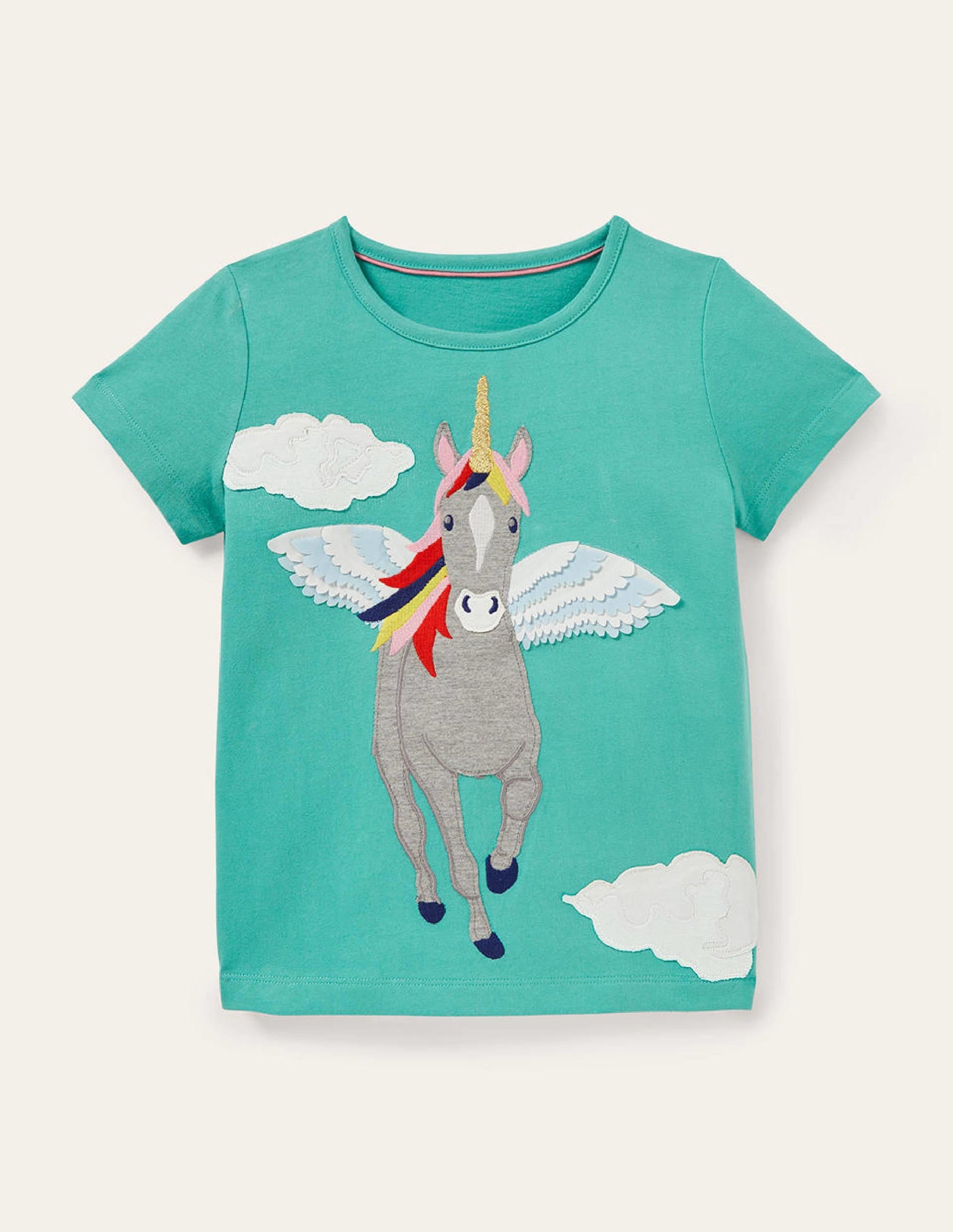 Front and Back T shirt-Dragonfly Green Flying Unicorn-1