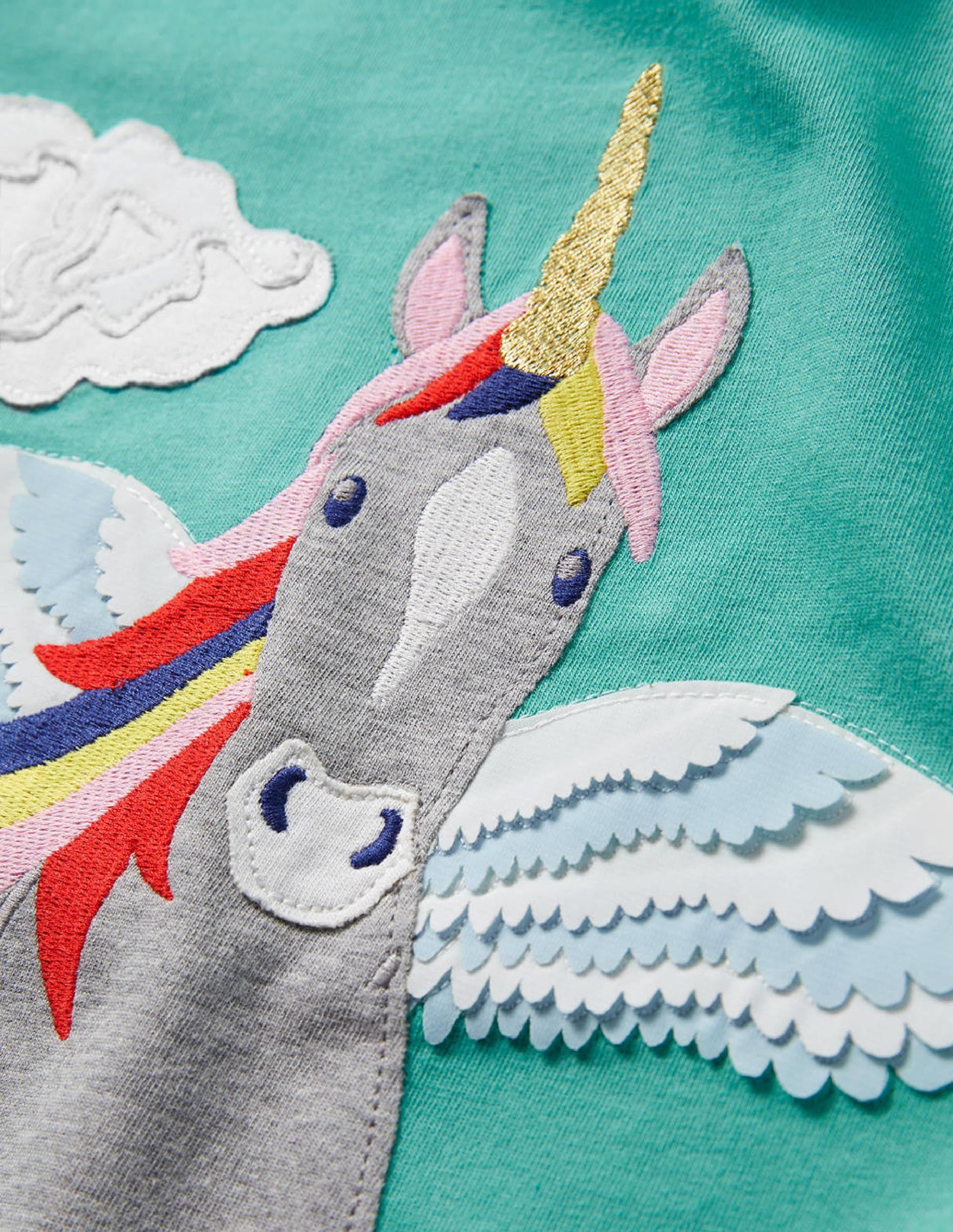 Front and Back T shirt-Dragonfly Green Flying Unicorn-3