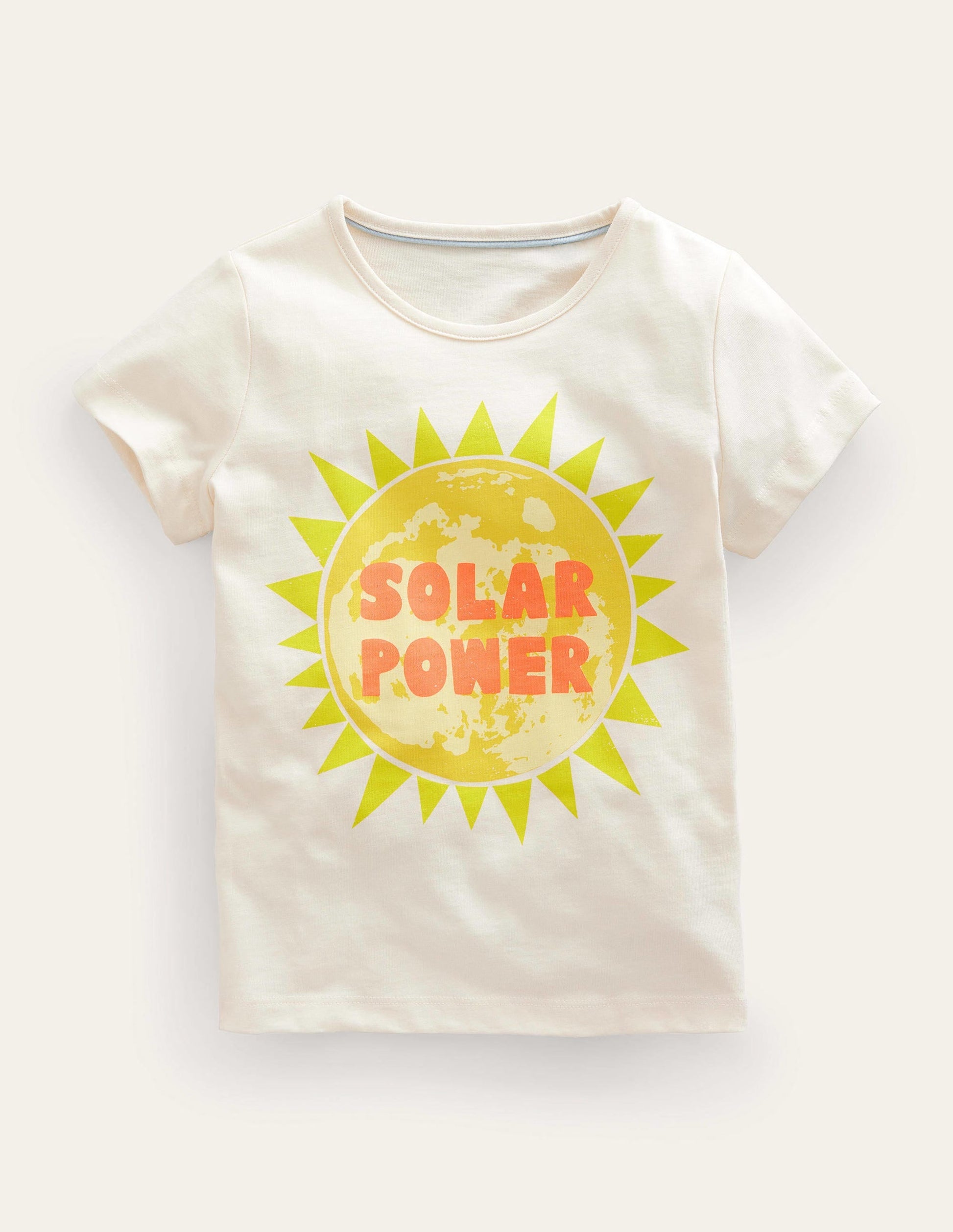 Printed Graphic T-Shirt-White Solar Power-1