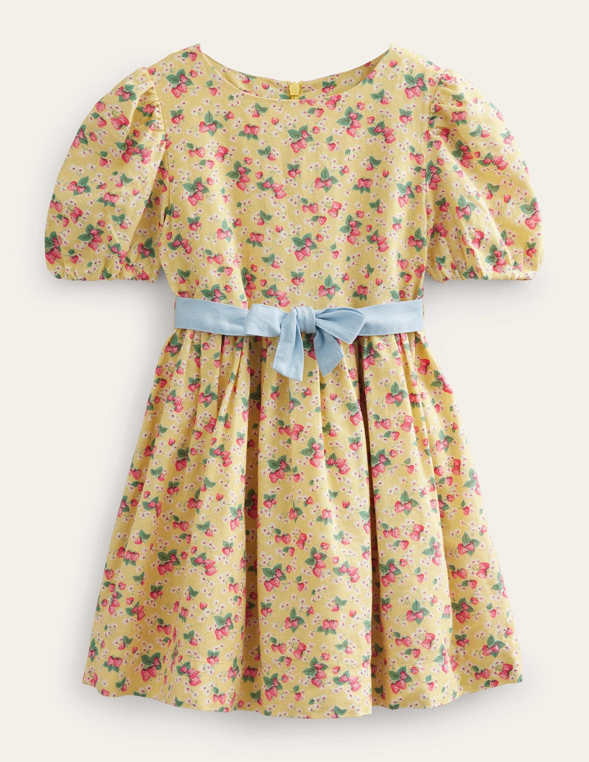 Cotton Linen Vintage Dress-Buttercup Strawberry Ditsy-1