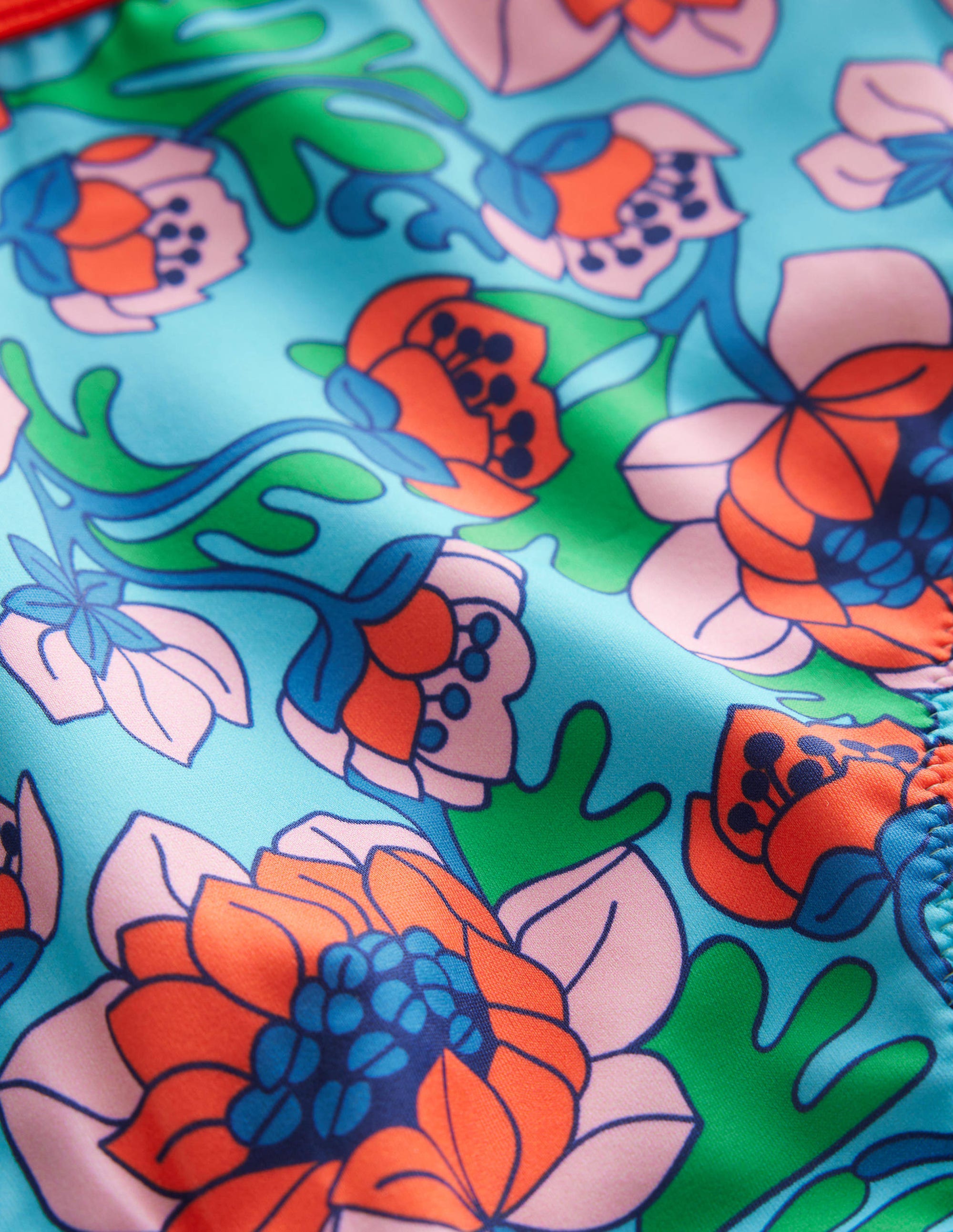 High Waisted Bikini Bottoms-Red Poppy Spring Time Floral - Image 3