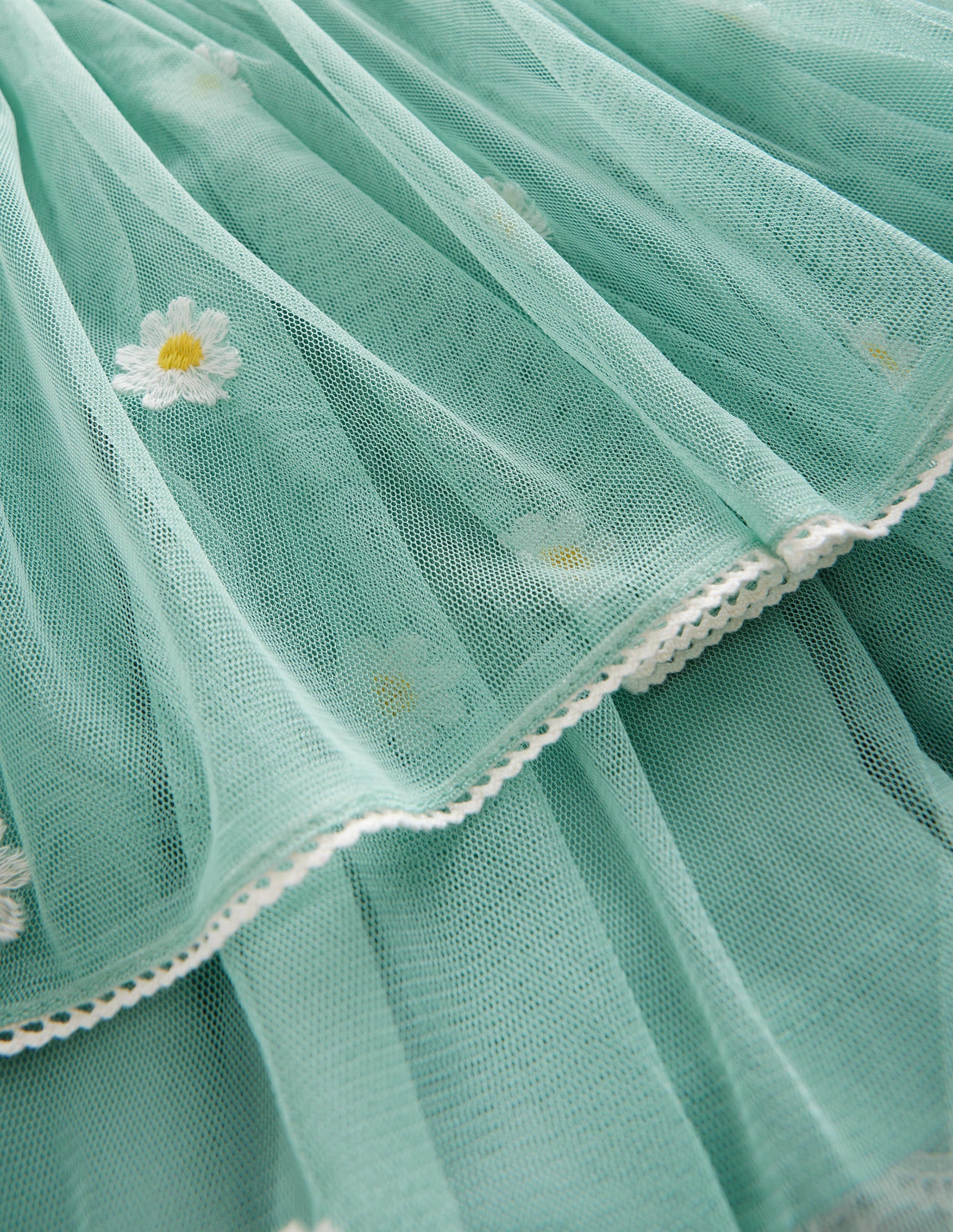Embroidered Tulle Skirt-Hot Spring Daisy Embroidery - Image 3
