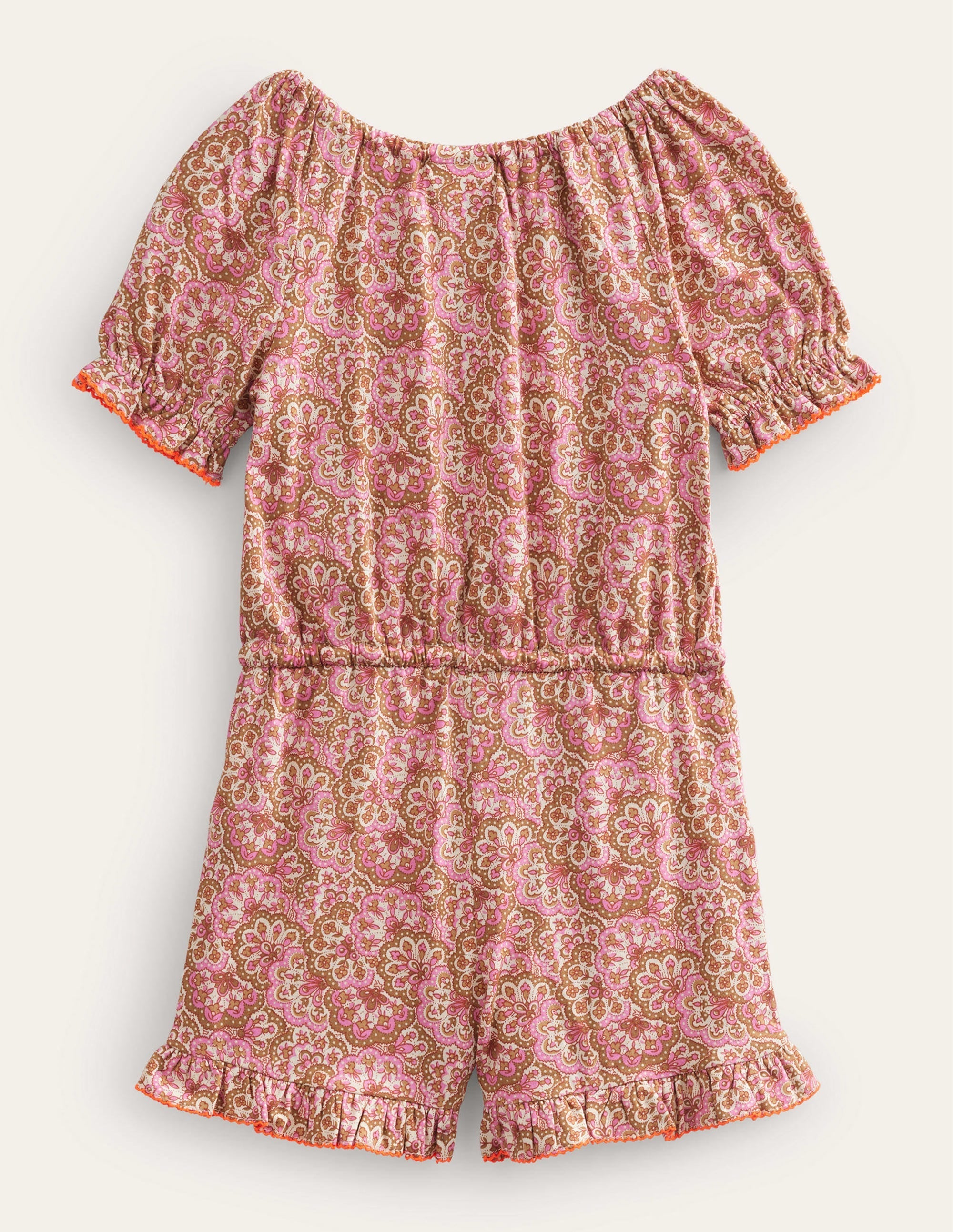 Printed Jersey Playsuit-Pink Blossom Paisley - Image 2