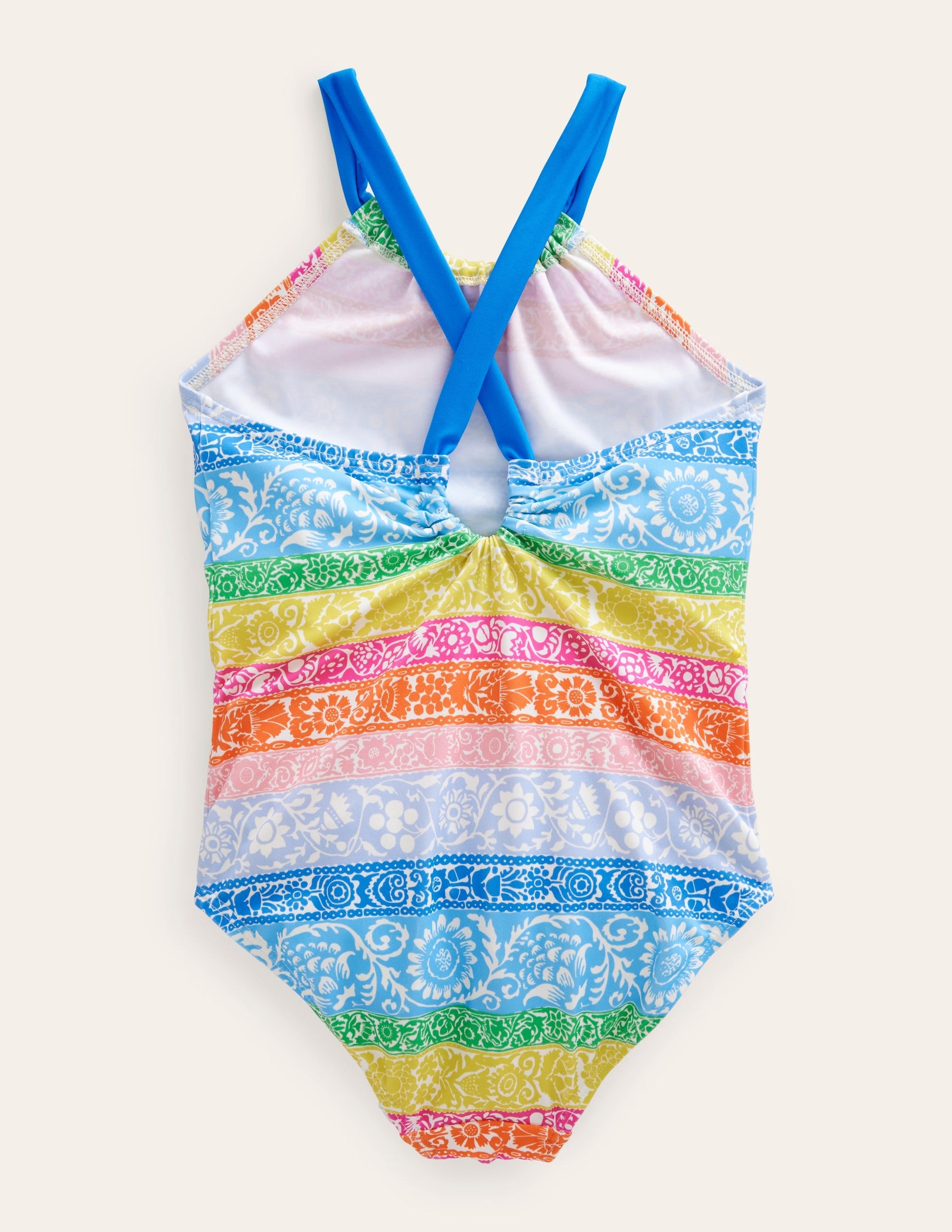 Loop Back Swimsuit-Ivory, Multi Wallpaper Stripe-2