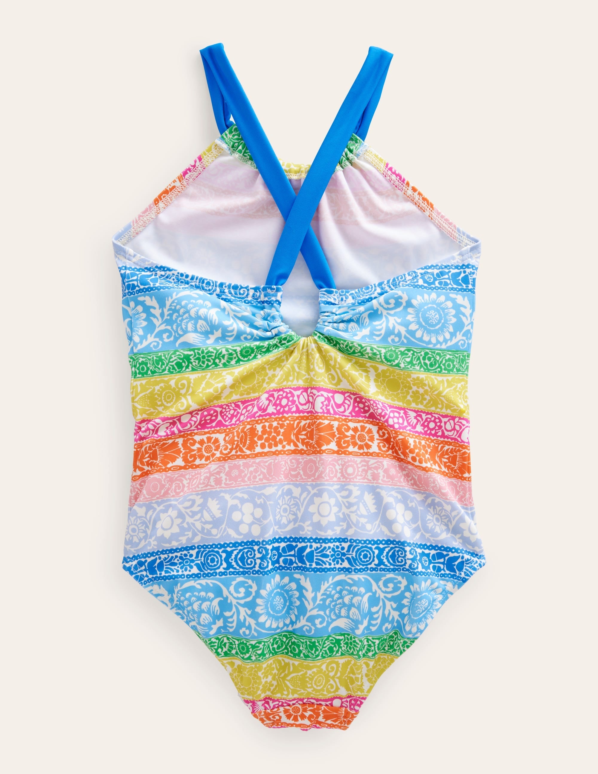 Loop Back Swimsuit-Ivory, Multi Wallpaper Stripe - Image 2