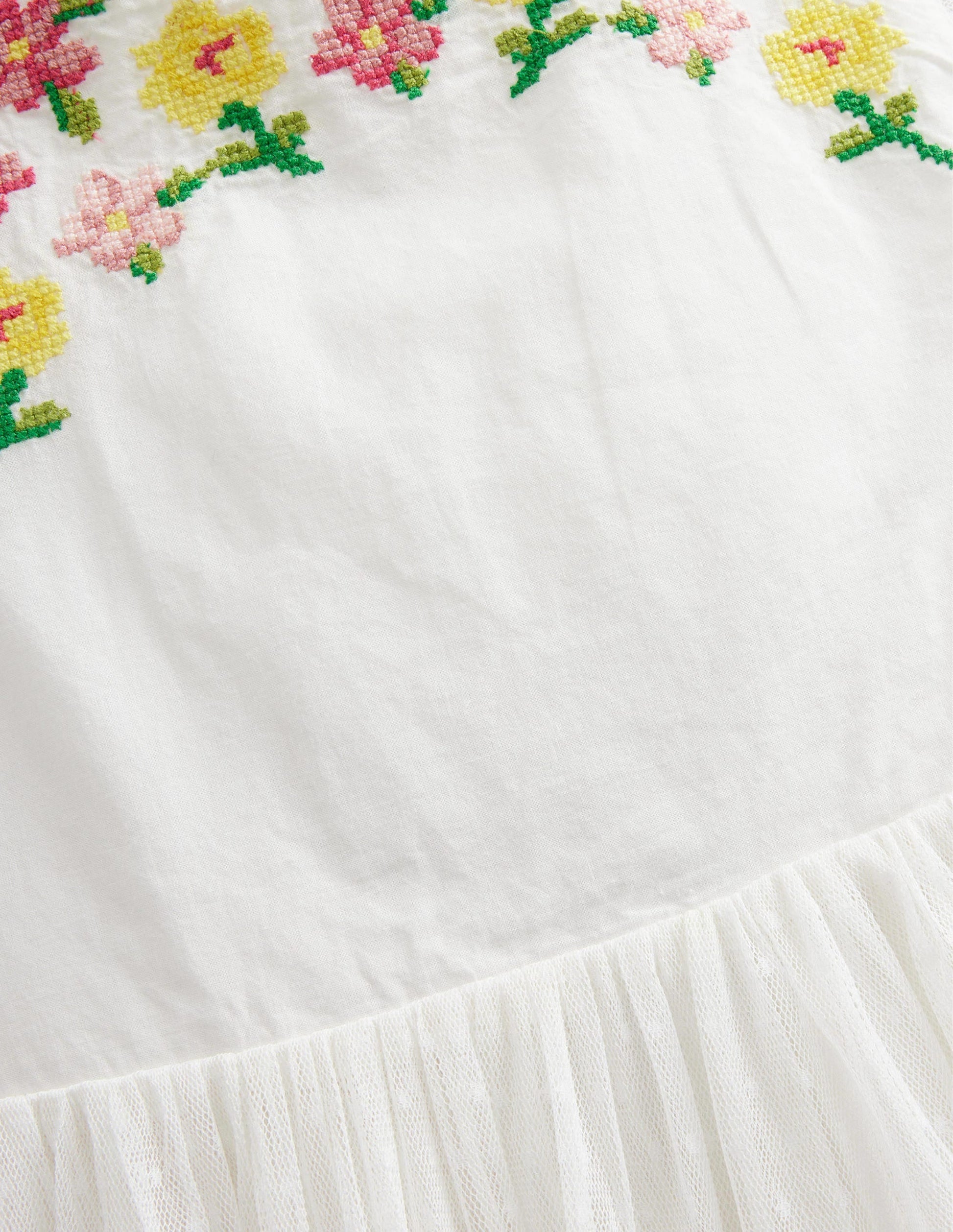 Embroidered Cross-Back Dress-Ivory-3