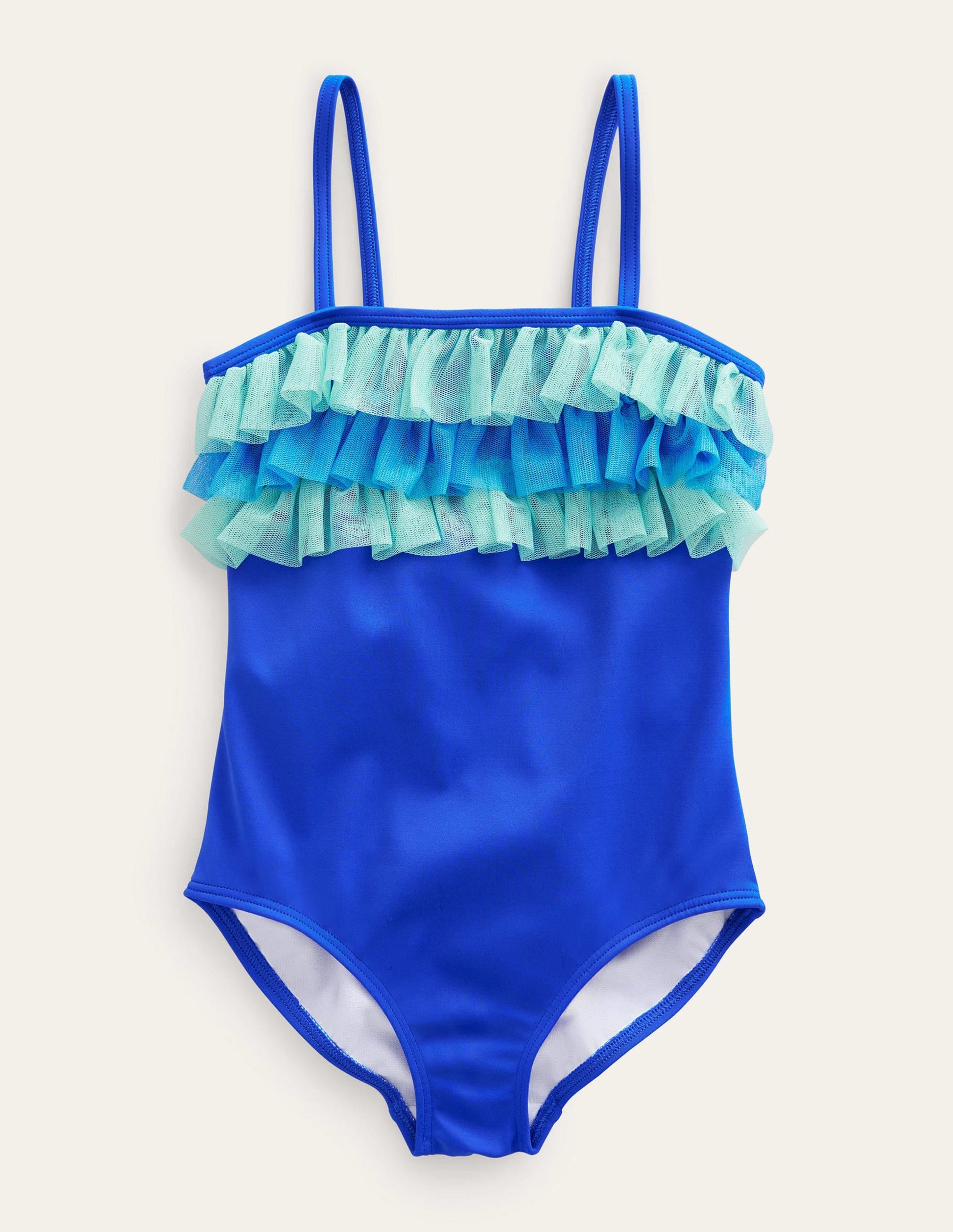 Tulle Frill Swimsuit-Cobalt-1