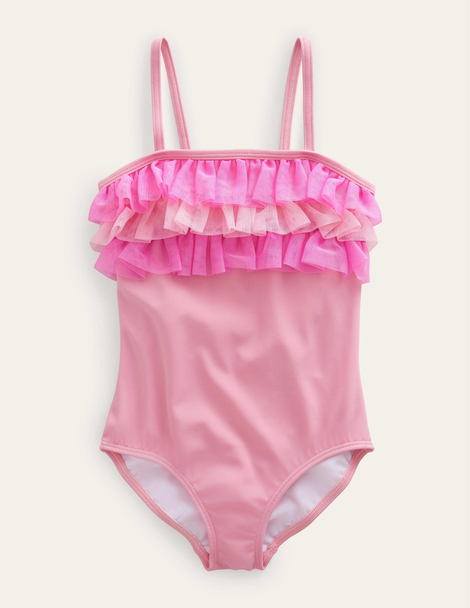 Tulle Frill Swimsuit-Neon Pink - Image 1