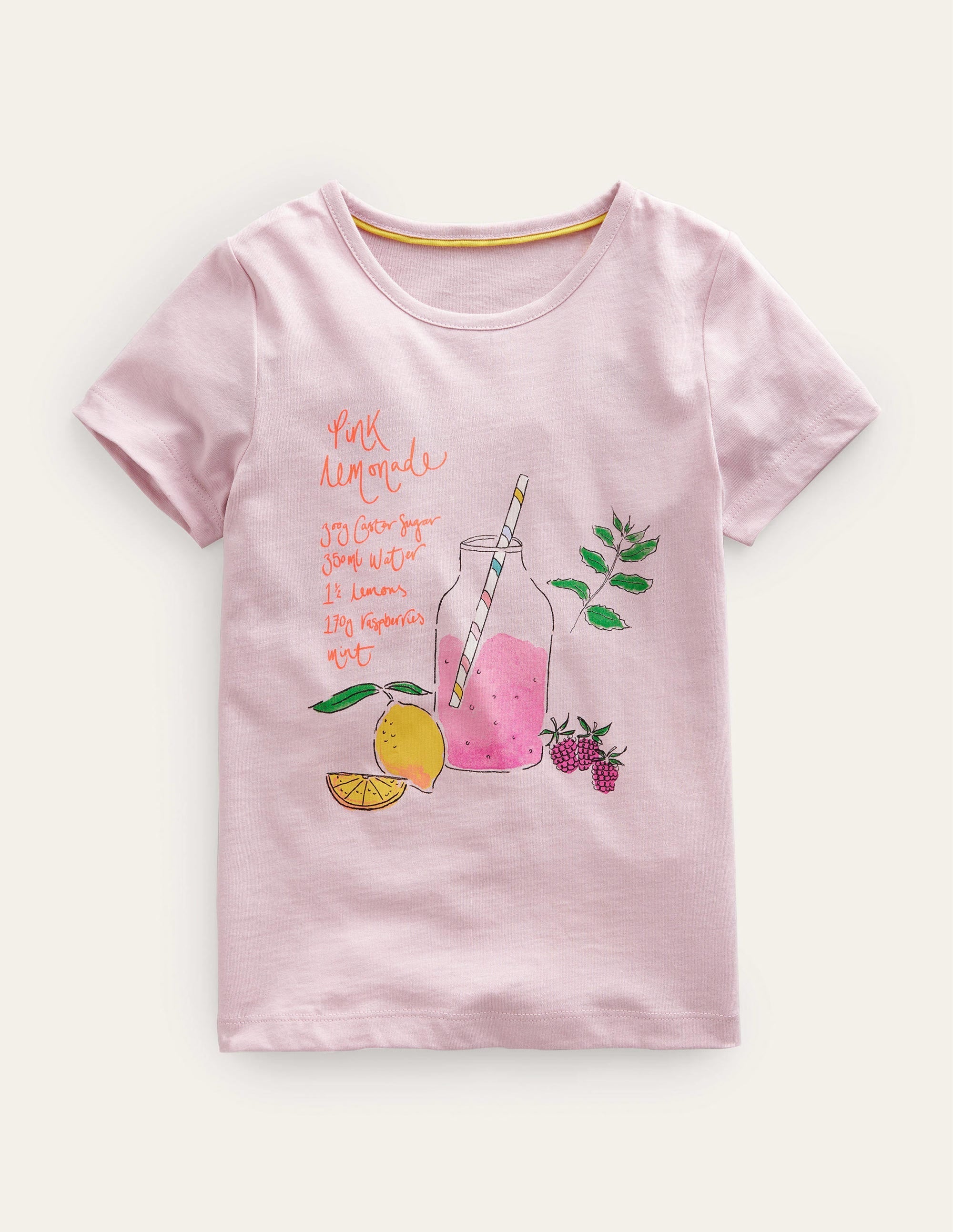 Painterly Printed T-Shirt-French Pink Lemonade - Image 1