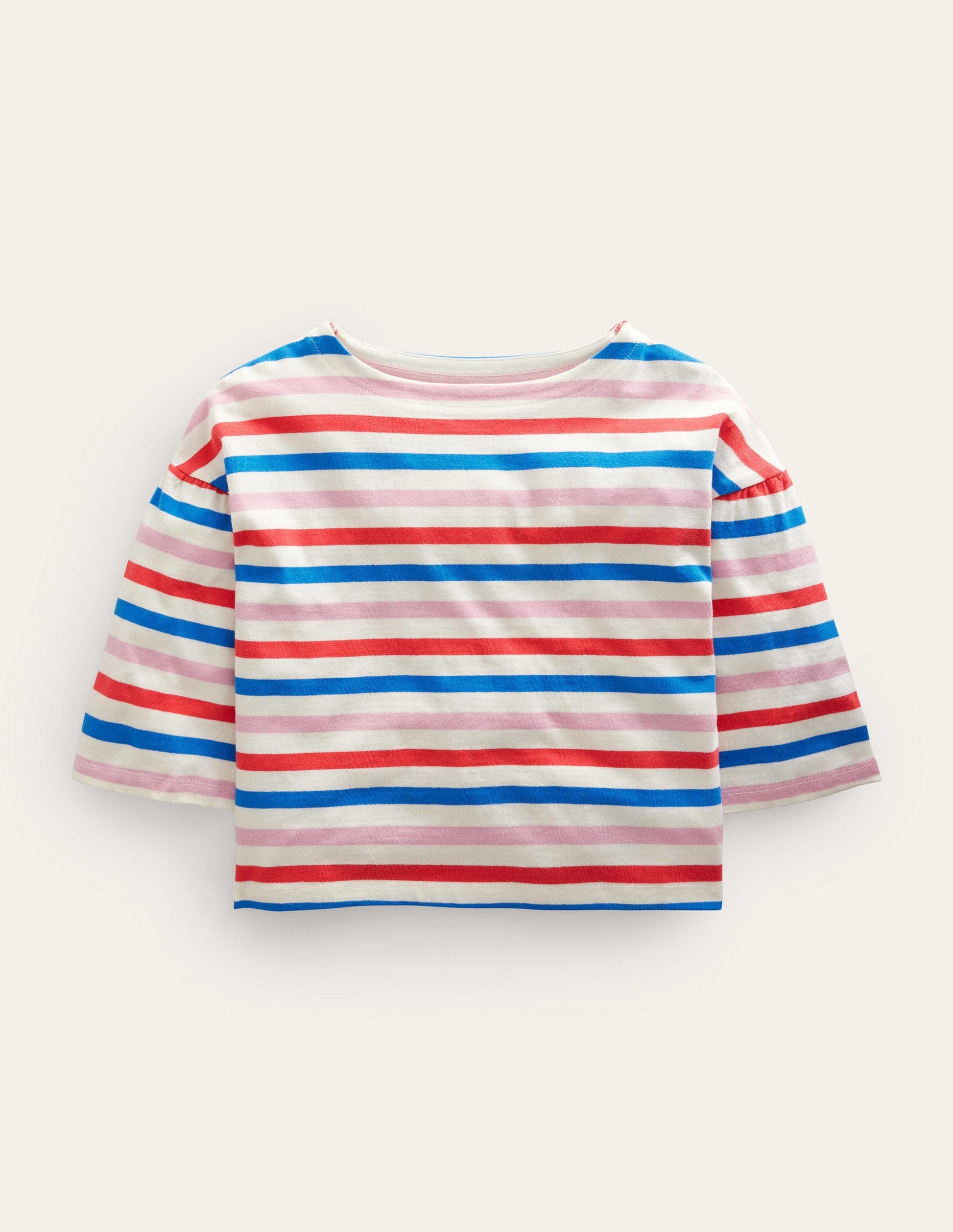 Boat Neck T-Shirt-Strawberry Tart Red/Lilac Pink-1