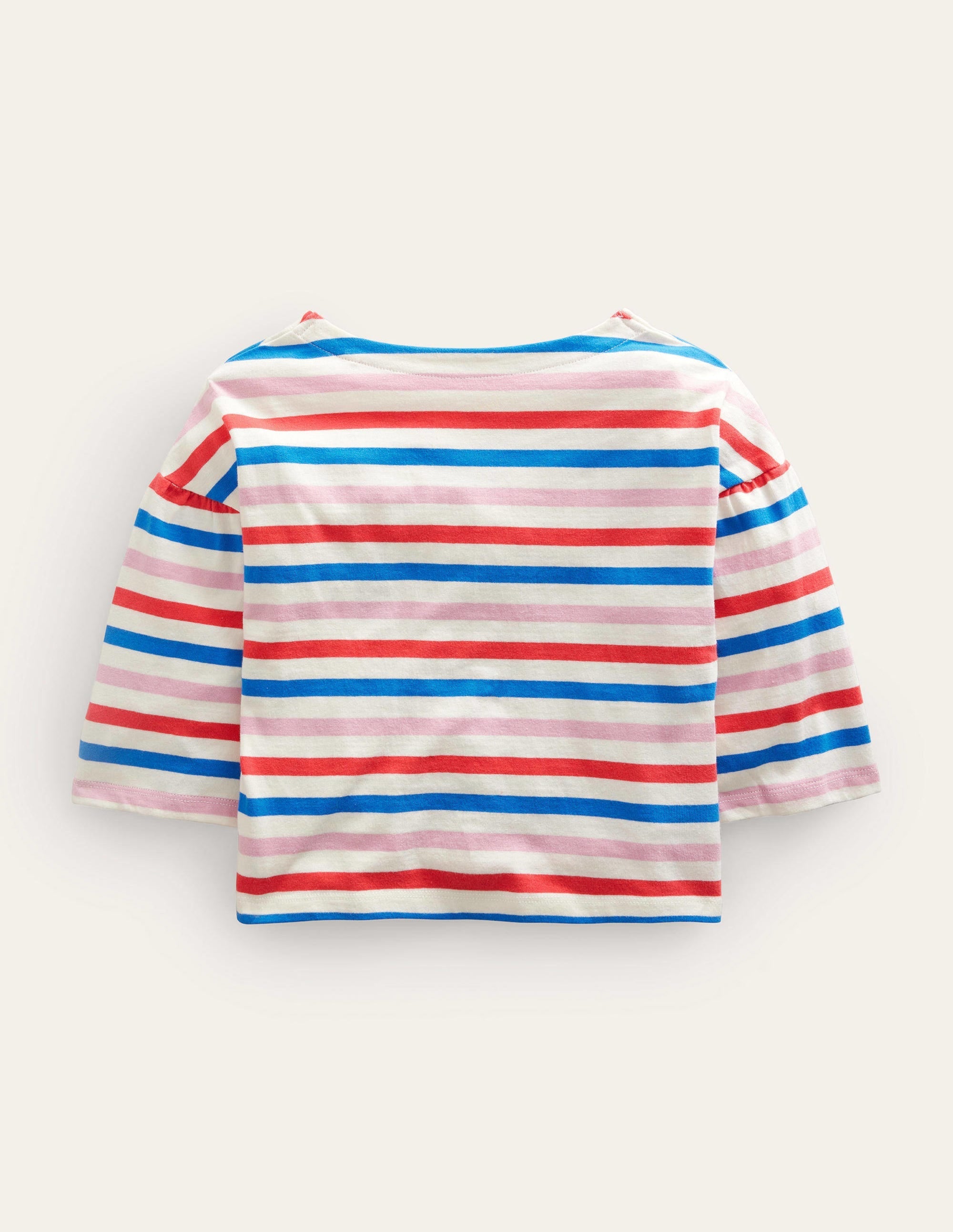 Boat Neck T-Shirt-Strawberry Tart Red/Lilac Pink - Image 2