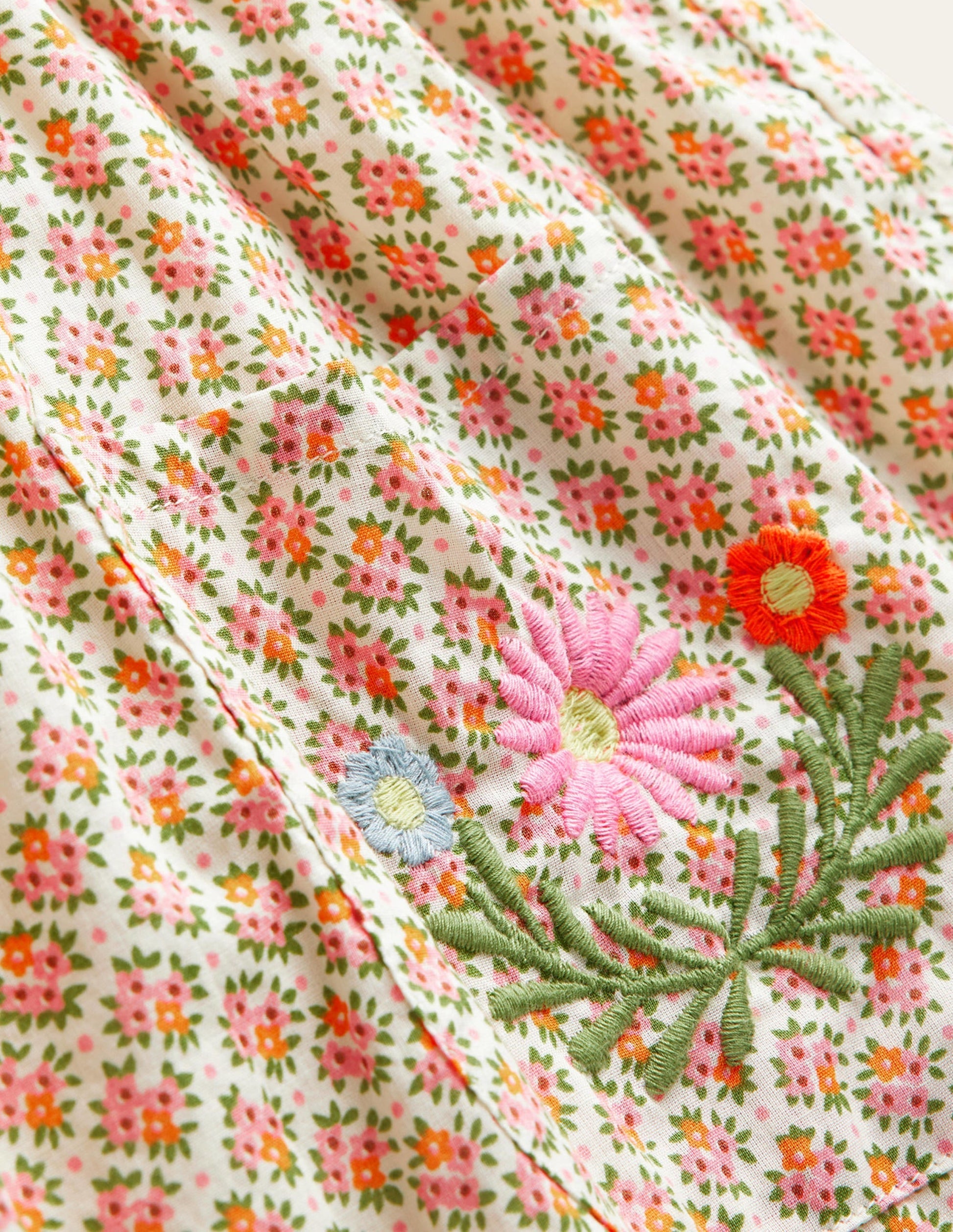 Embroidered Pinafore Dress-Vanilla Pod Flower-3