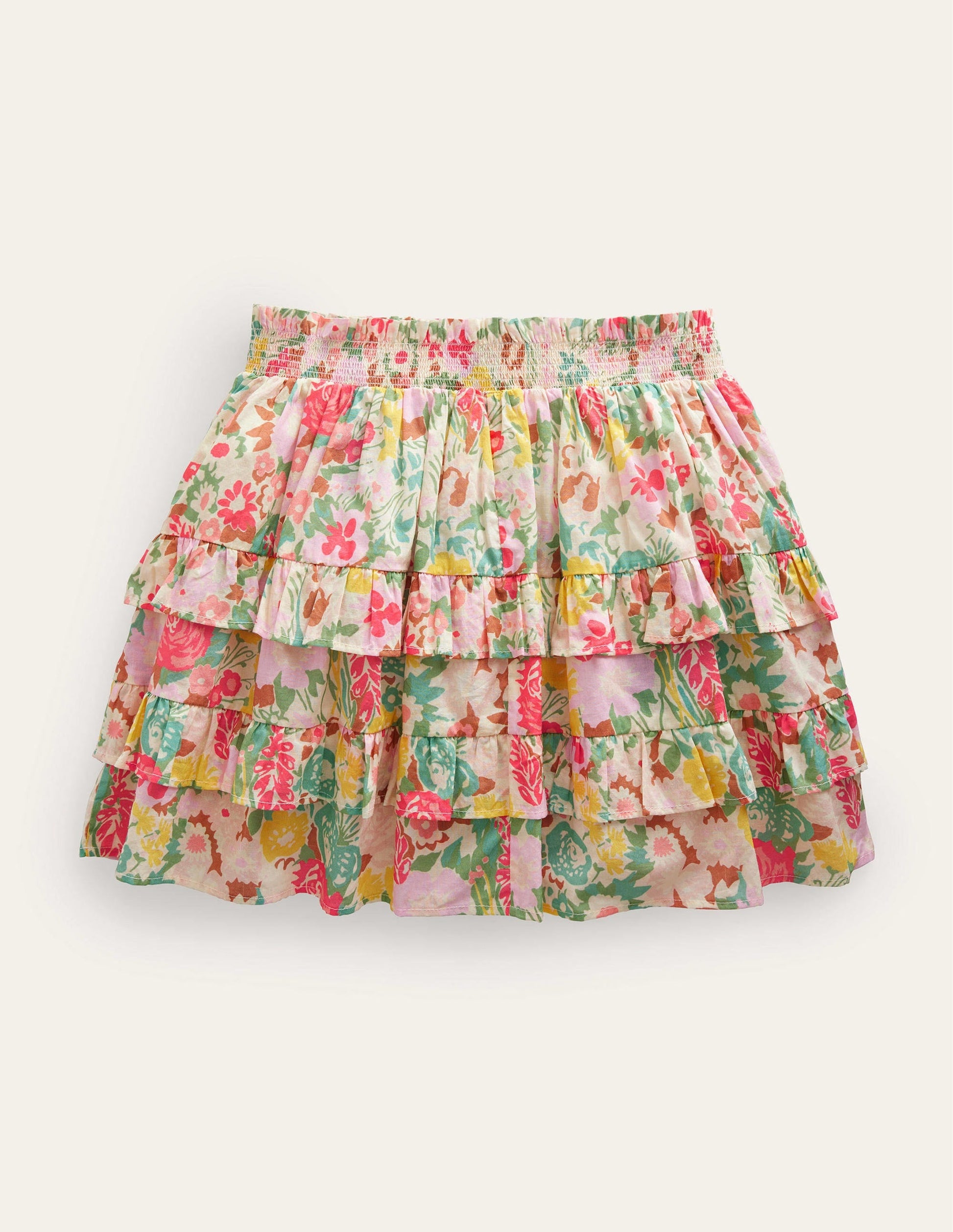 Ruffle Mini Skort-Multi Painterly Floral-2