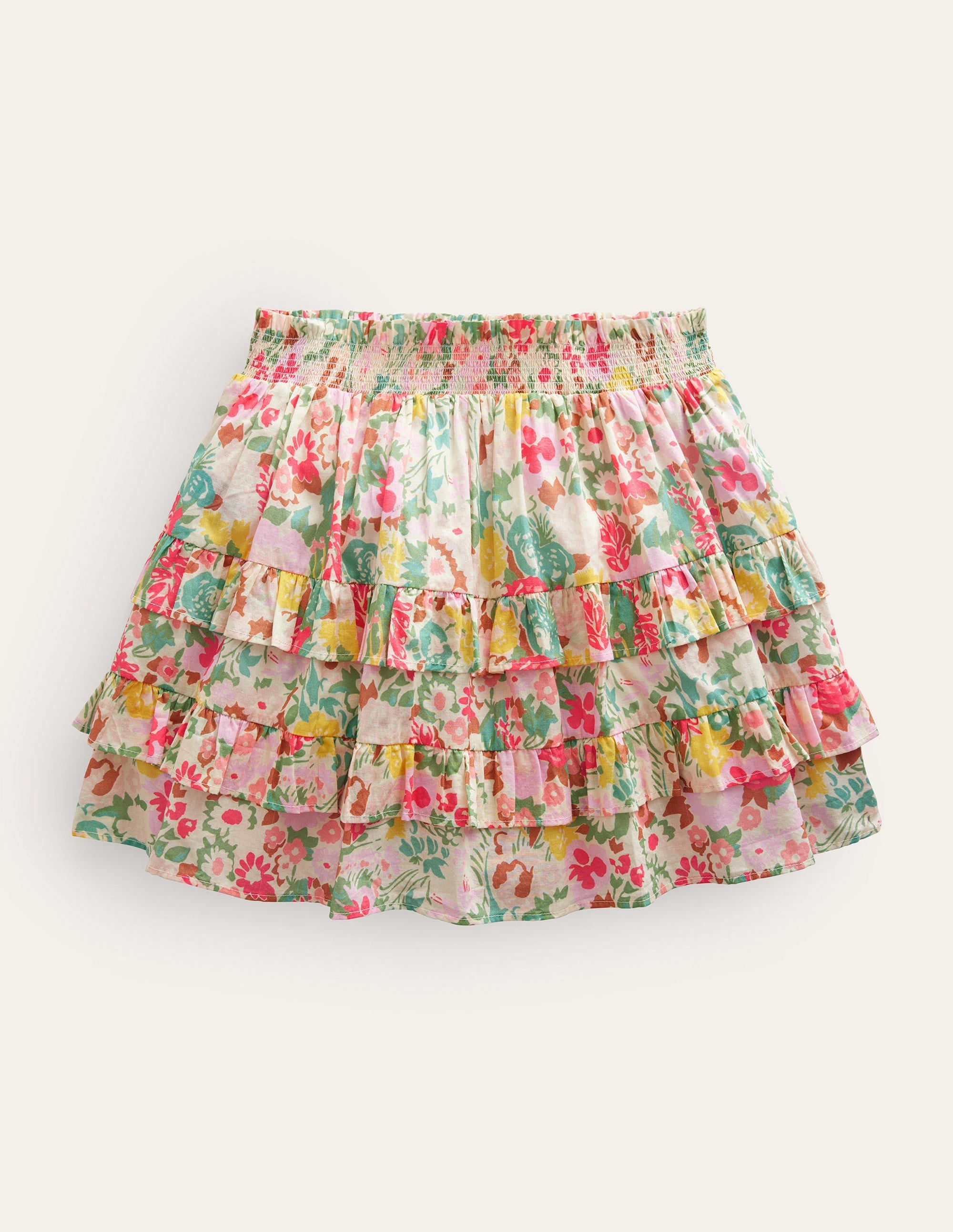 Ruffle Mini Skort-Multi Painterly Floral - Image 1