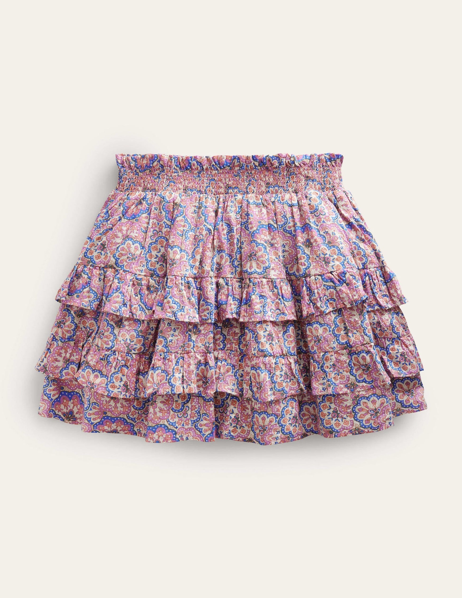Ruffle Mini Skort-Lupin and Peach Paisley-2