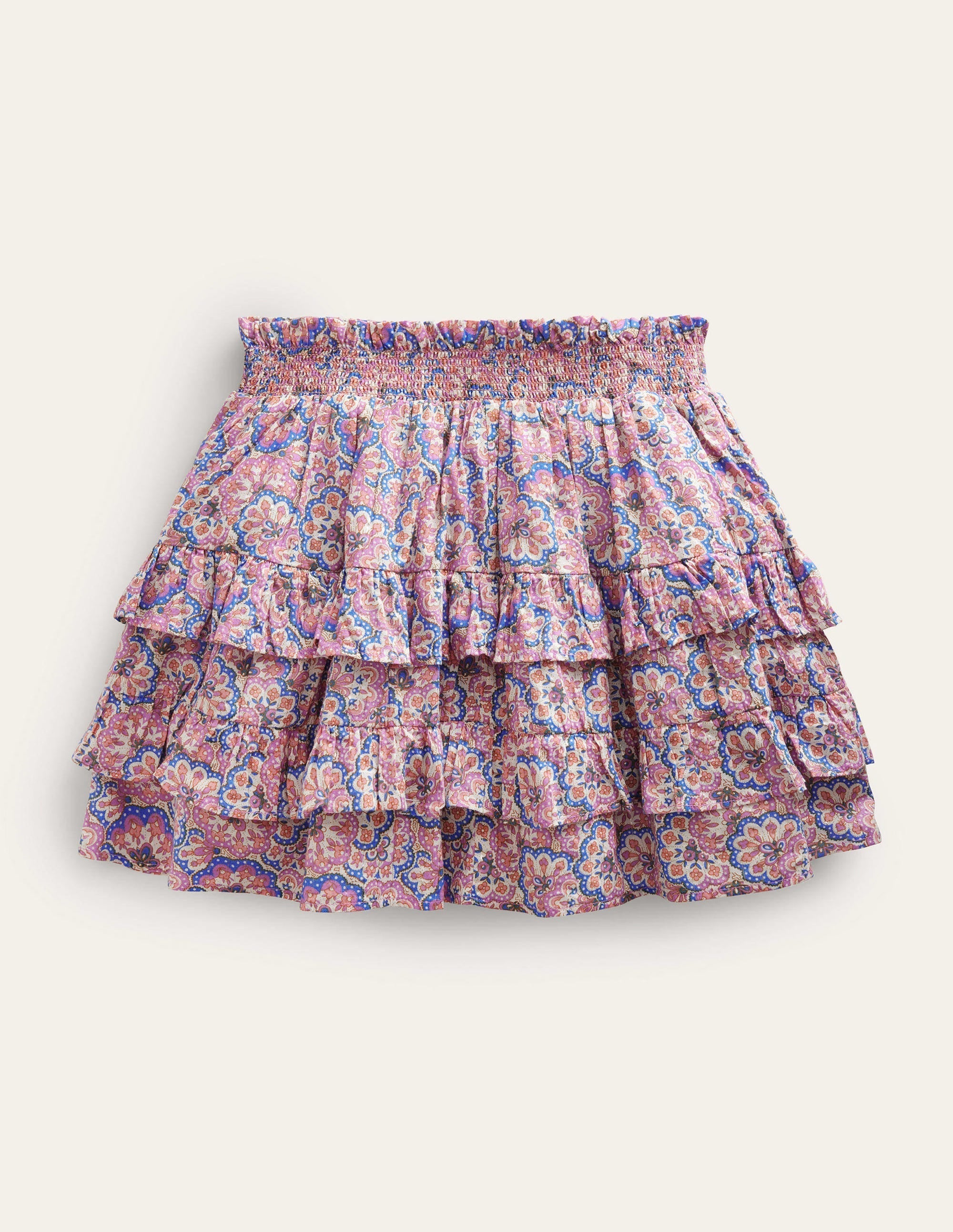 Ruffle Mini Skort-Lupin and Peach Paisley - Image 2