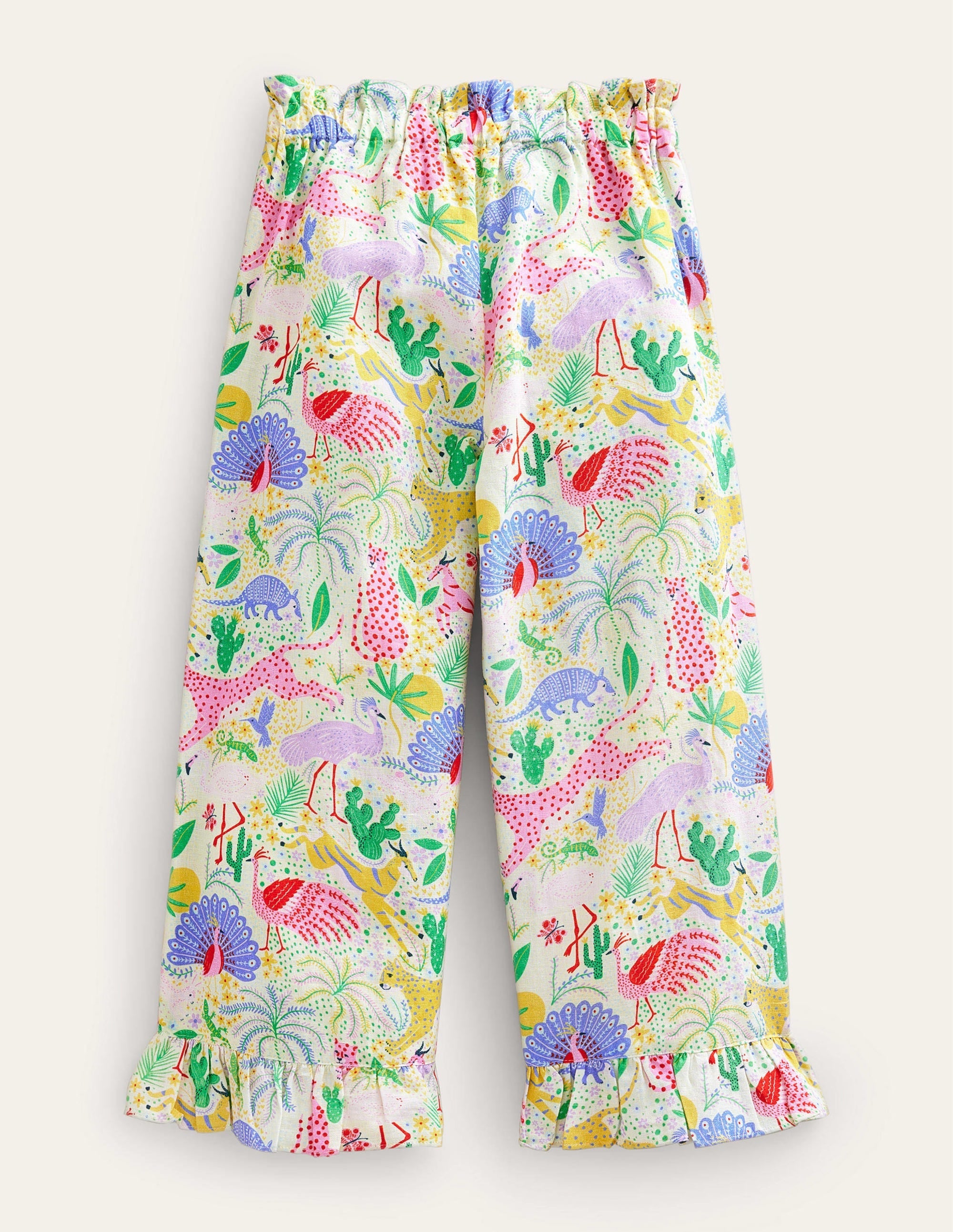 Frill Cuff Wide Leg Trousers-Multi Desert - Image 2