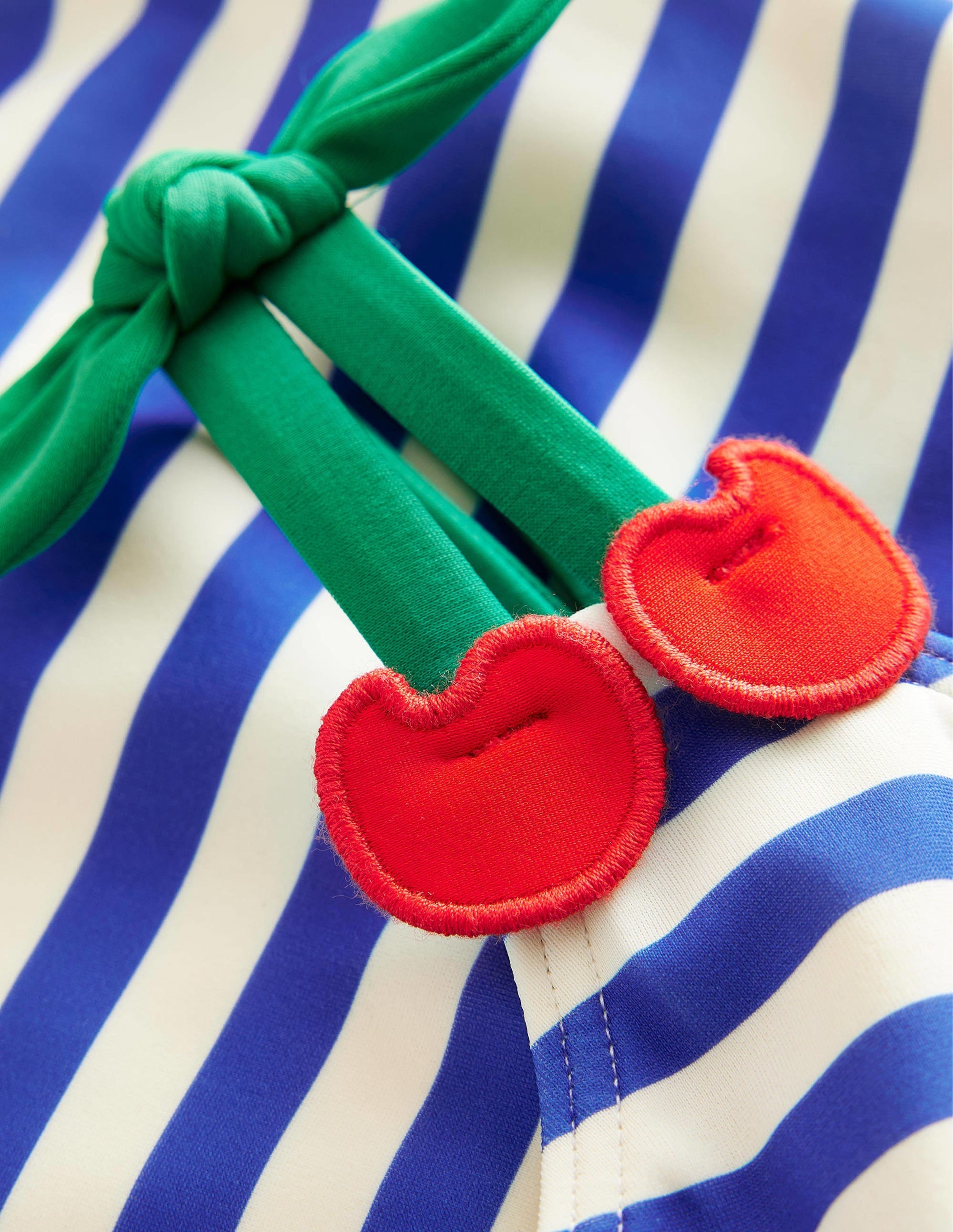 Cherry Strap Swimsuit-Cabana Blue and Ivory Stripe - Image 3