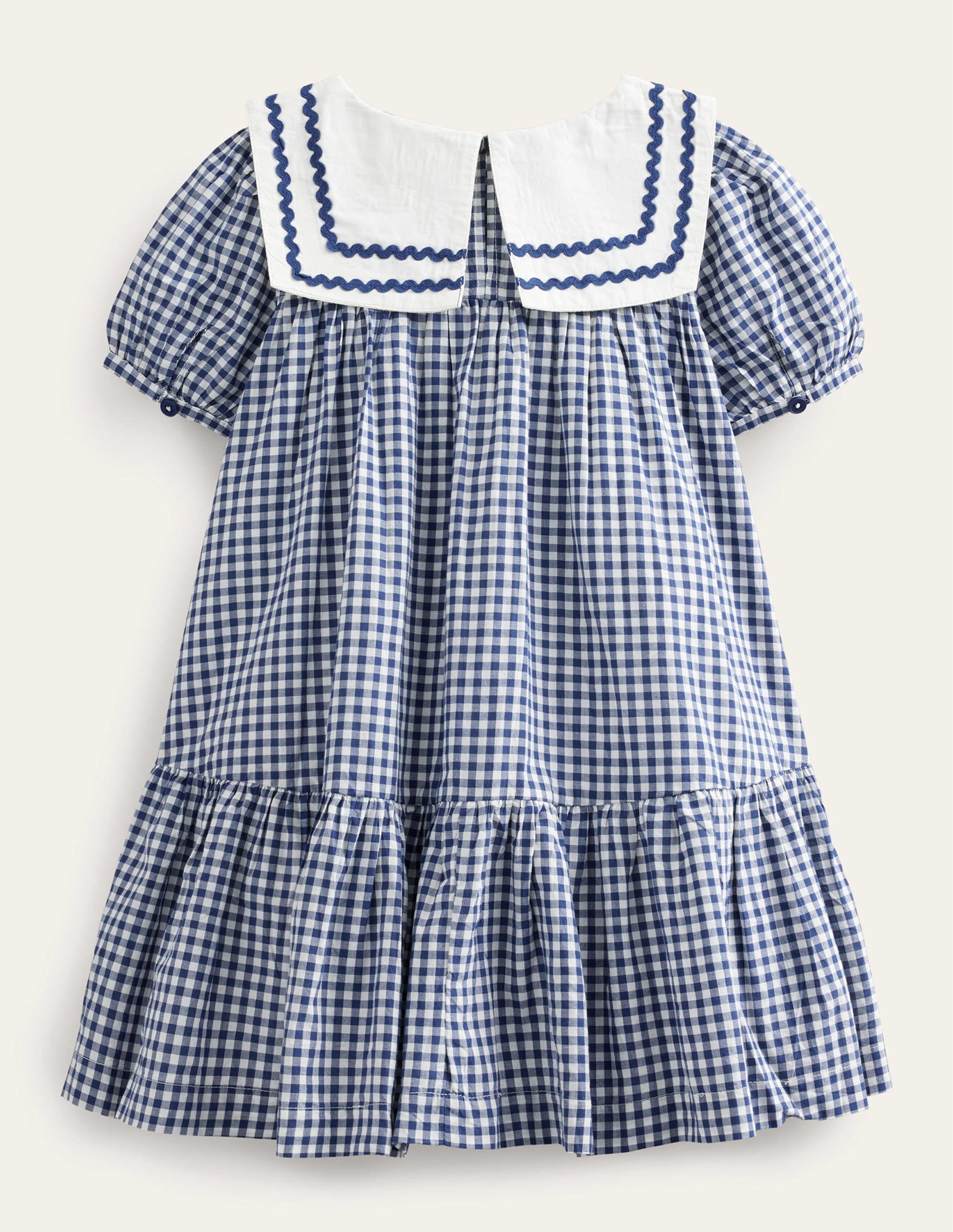 Woven Sailor Dress-College Navy Ivory Gingham - Image 2