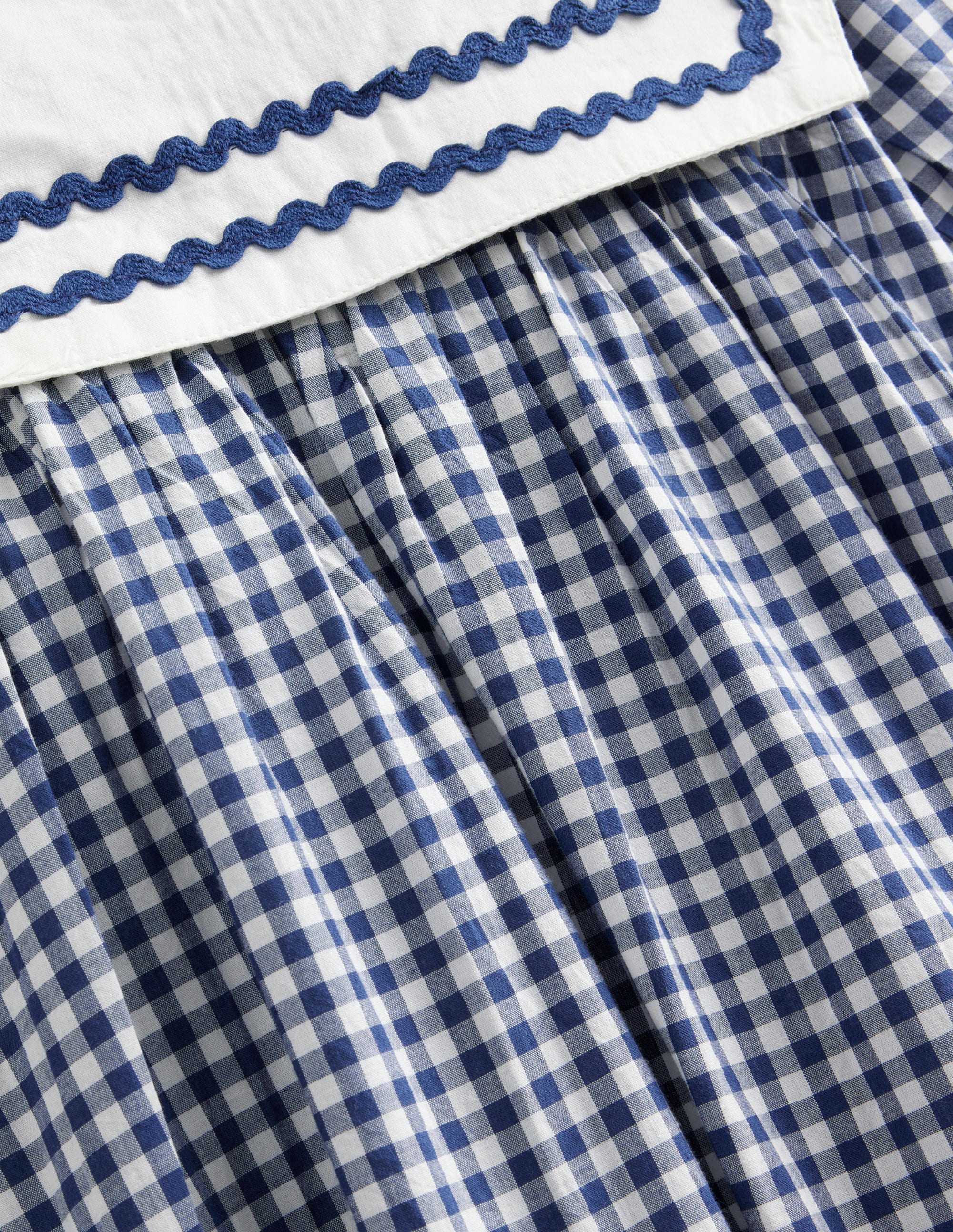 Woven Sailor Dress-College Navy Ivory Gingham - Image 3