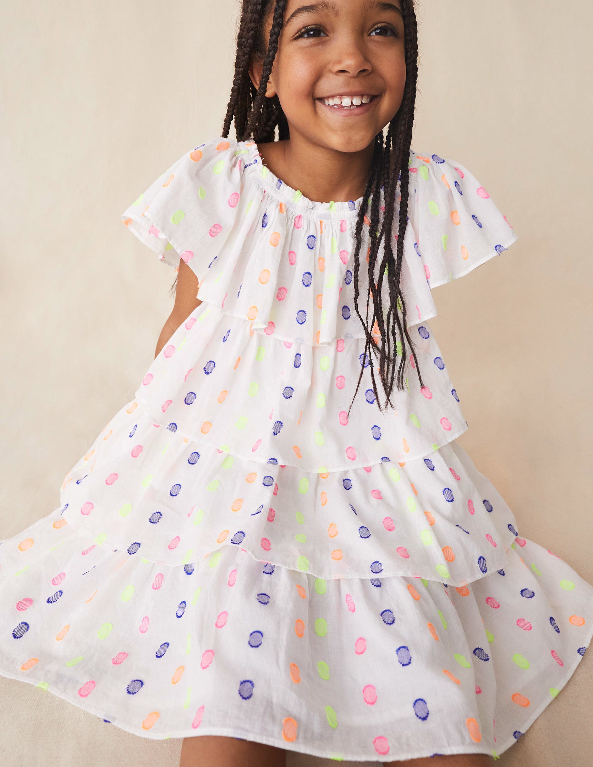 Wing Sleeve Dress-Ivory - Image 4