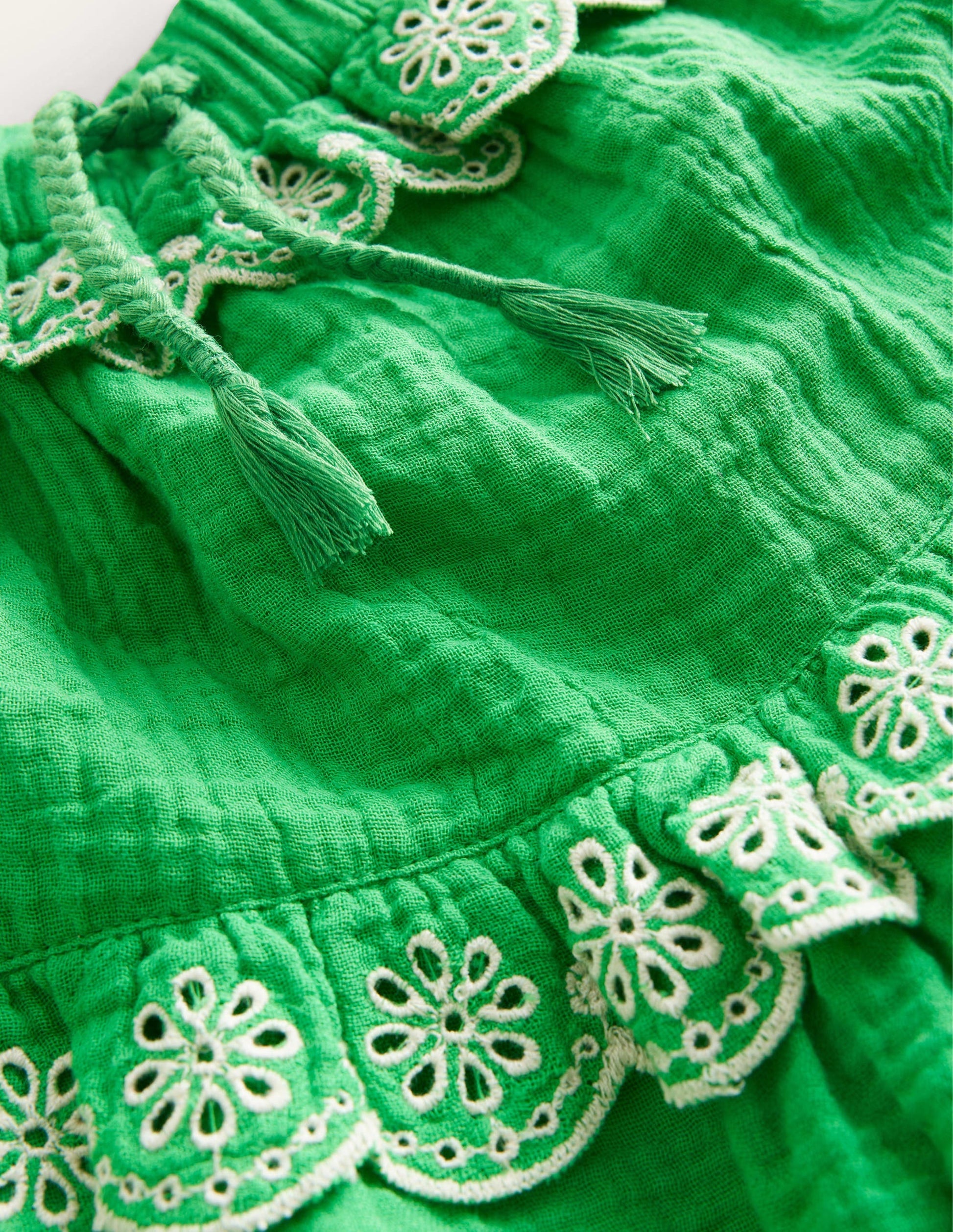 Double Cloth Scallop Skirt-Bright Green-3