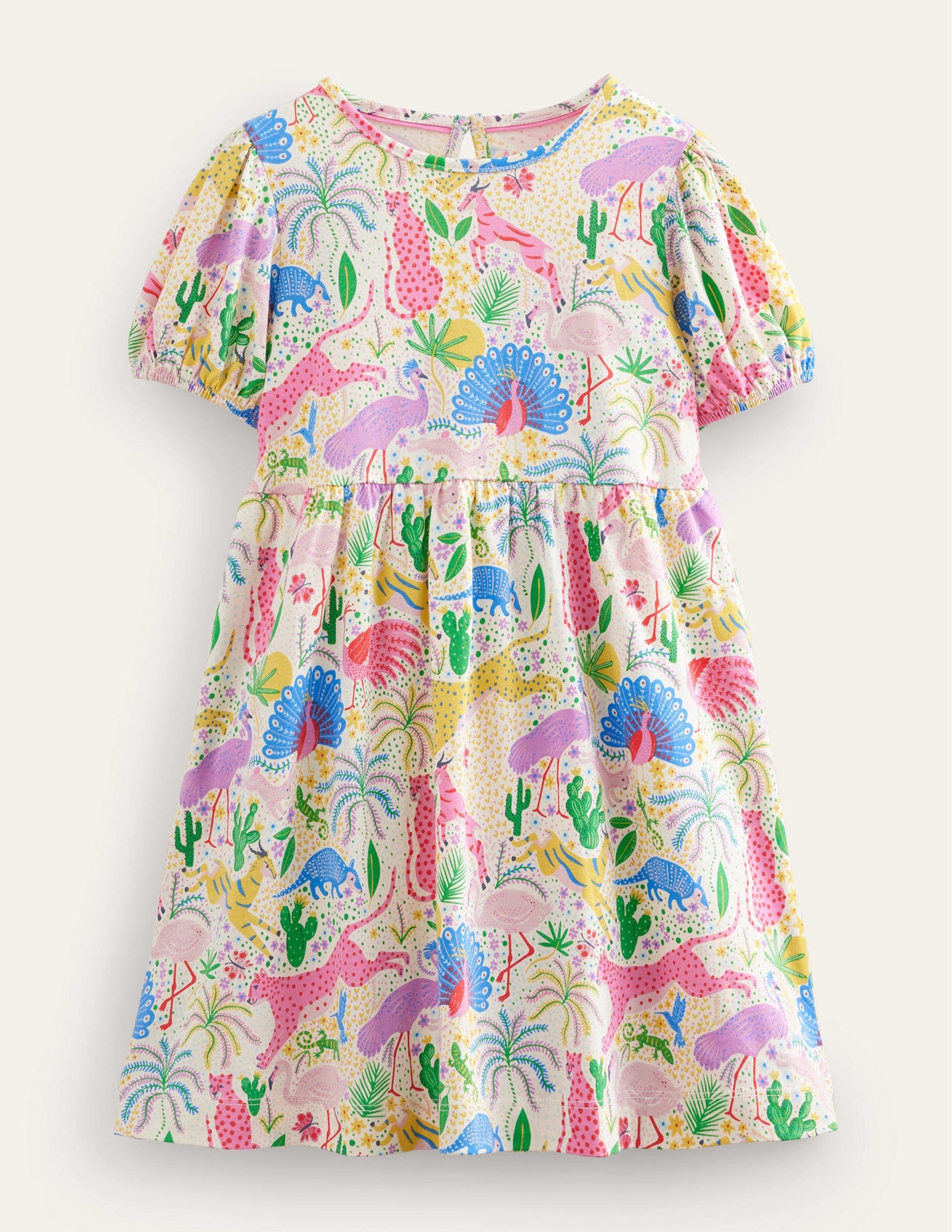 Puff Sleeve Dress-Multi Desert-1