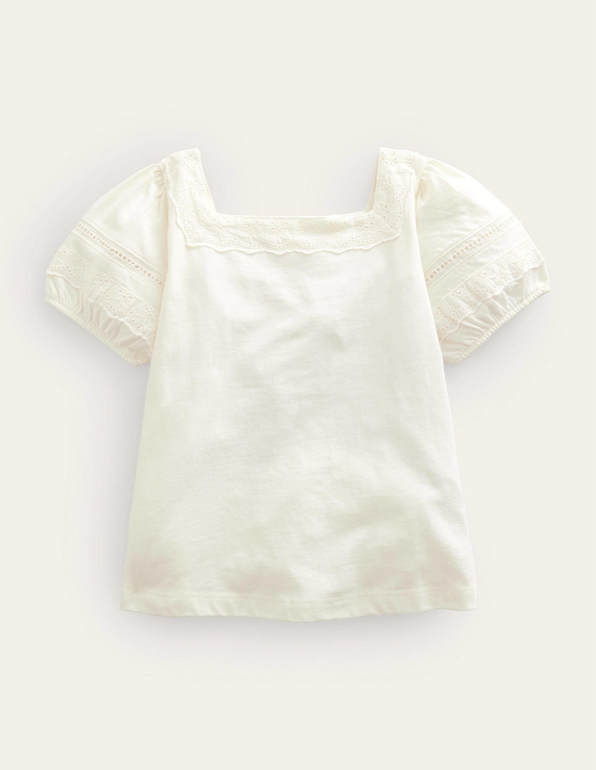 Square Neck Swing Top-Ivory - Image 1