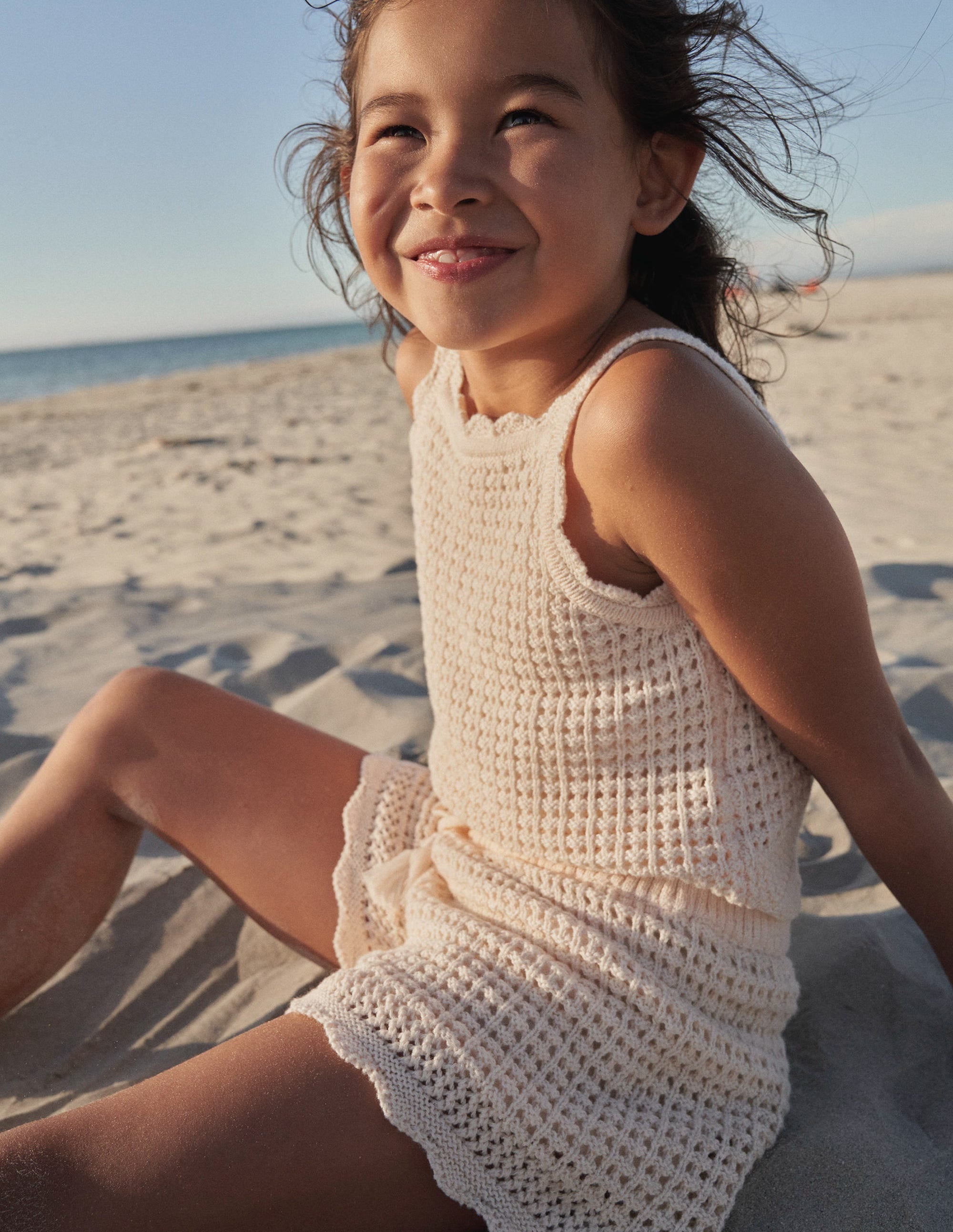 Mock Crochet Shorts-Dorset Cream - Image 3