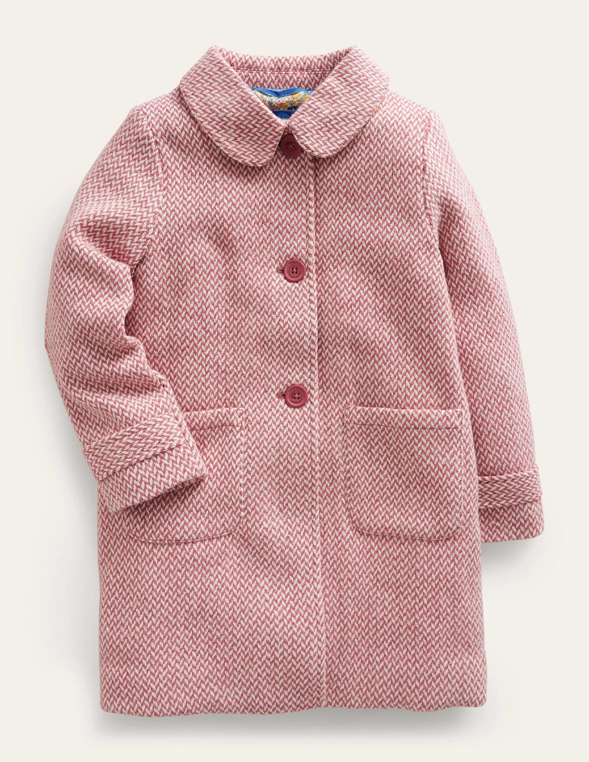 Wonderful Wool Blend Coat-Pink Twill-1
