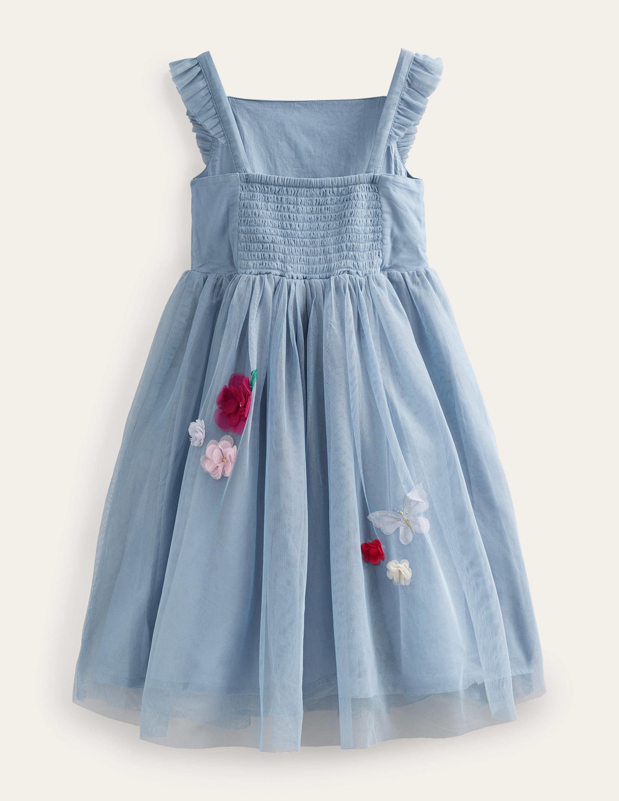 Appliqué Tulle Dress-Pebble blue - Image 2