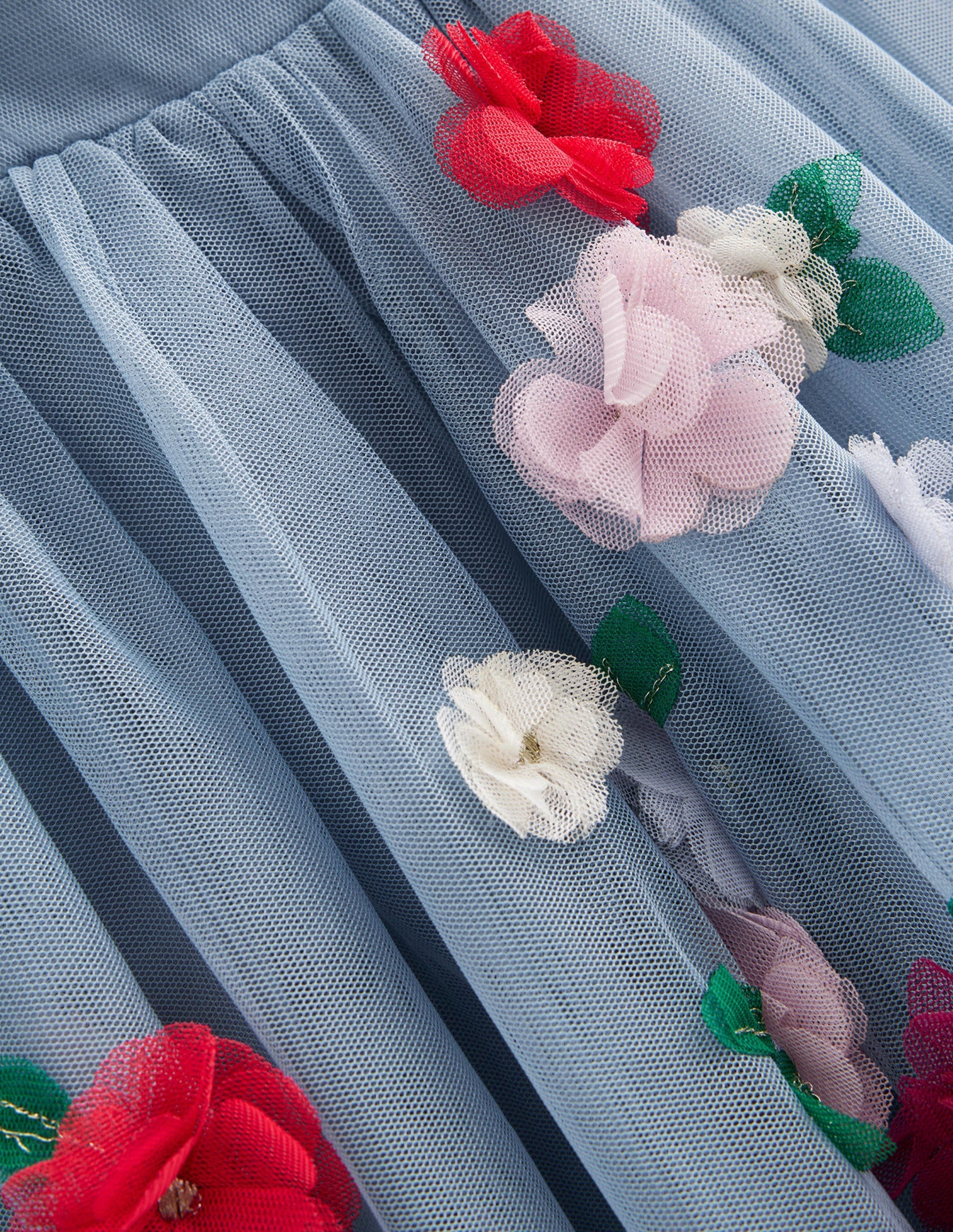 Appliqué Tulle Dress-Pebble blue - Image 3