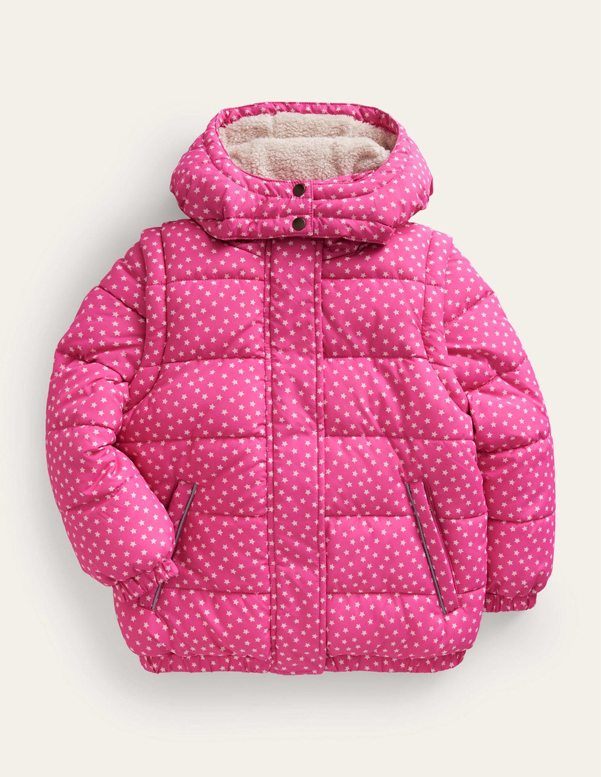 2-in-1 Padded Coat-Mid Pink Tiny Stars-1