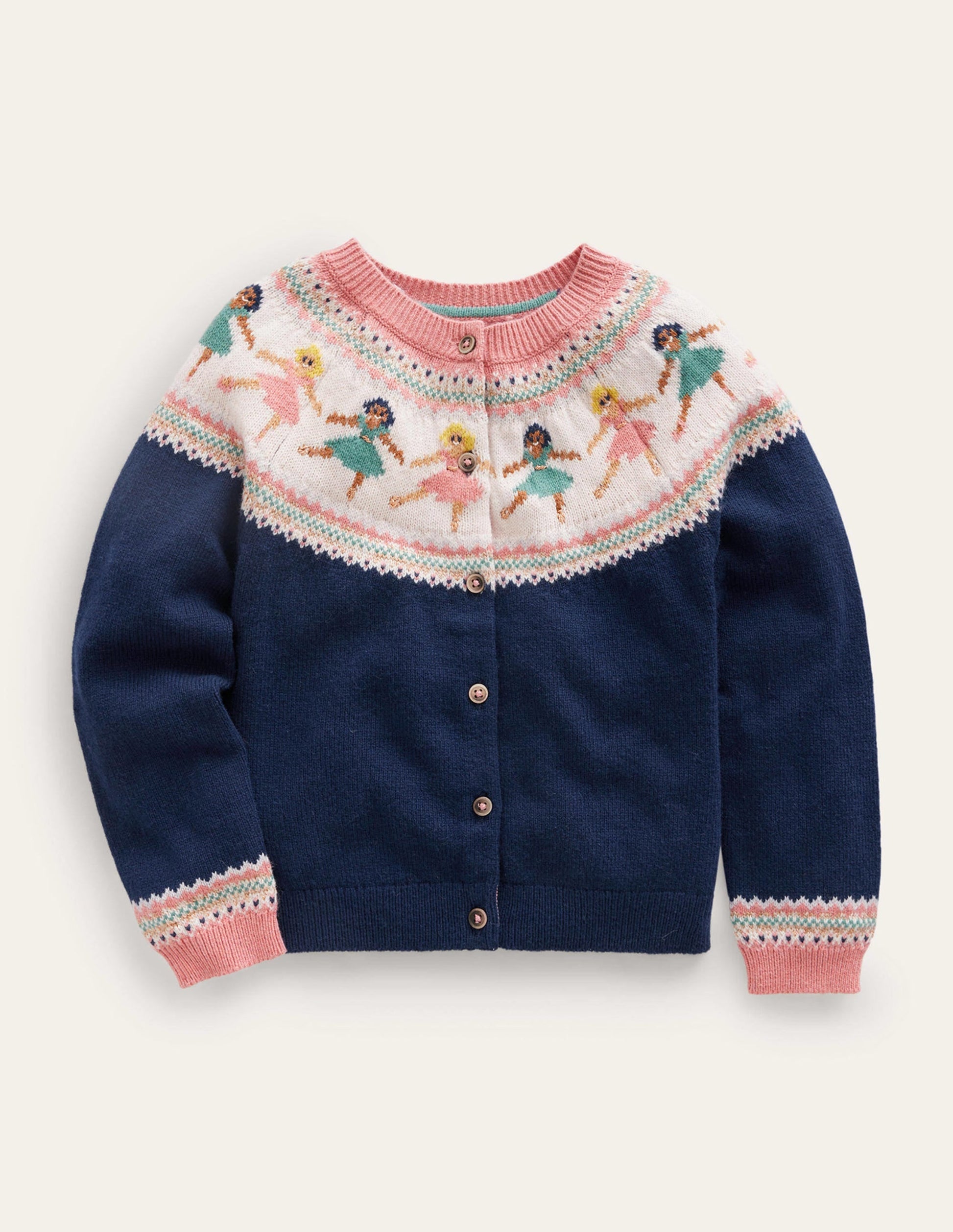 Fun Fair Isle Cardigan-French Navy Ballerinas-1